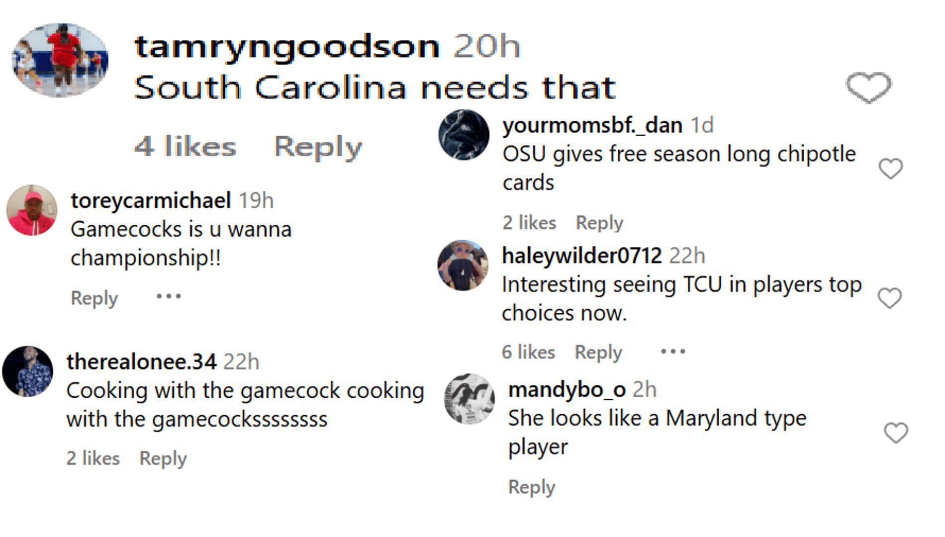 Fans respond to Jordin Jackson, shortening their choice for the best of 6 schools (Source: Instagram/Wslam)