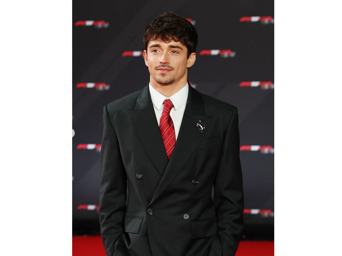 Charles Leclerc&#039;s F1 launch event look (Image via Instagram/ @ferraristyle)