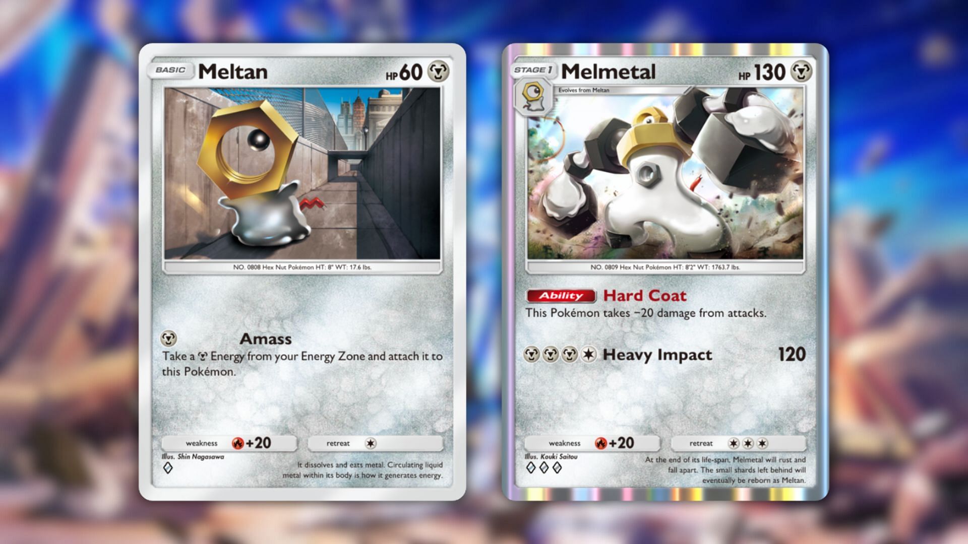 Meltan and Melmetal as seen in the game (Image via The Pokemon Company)