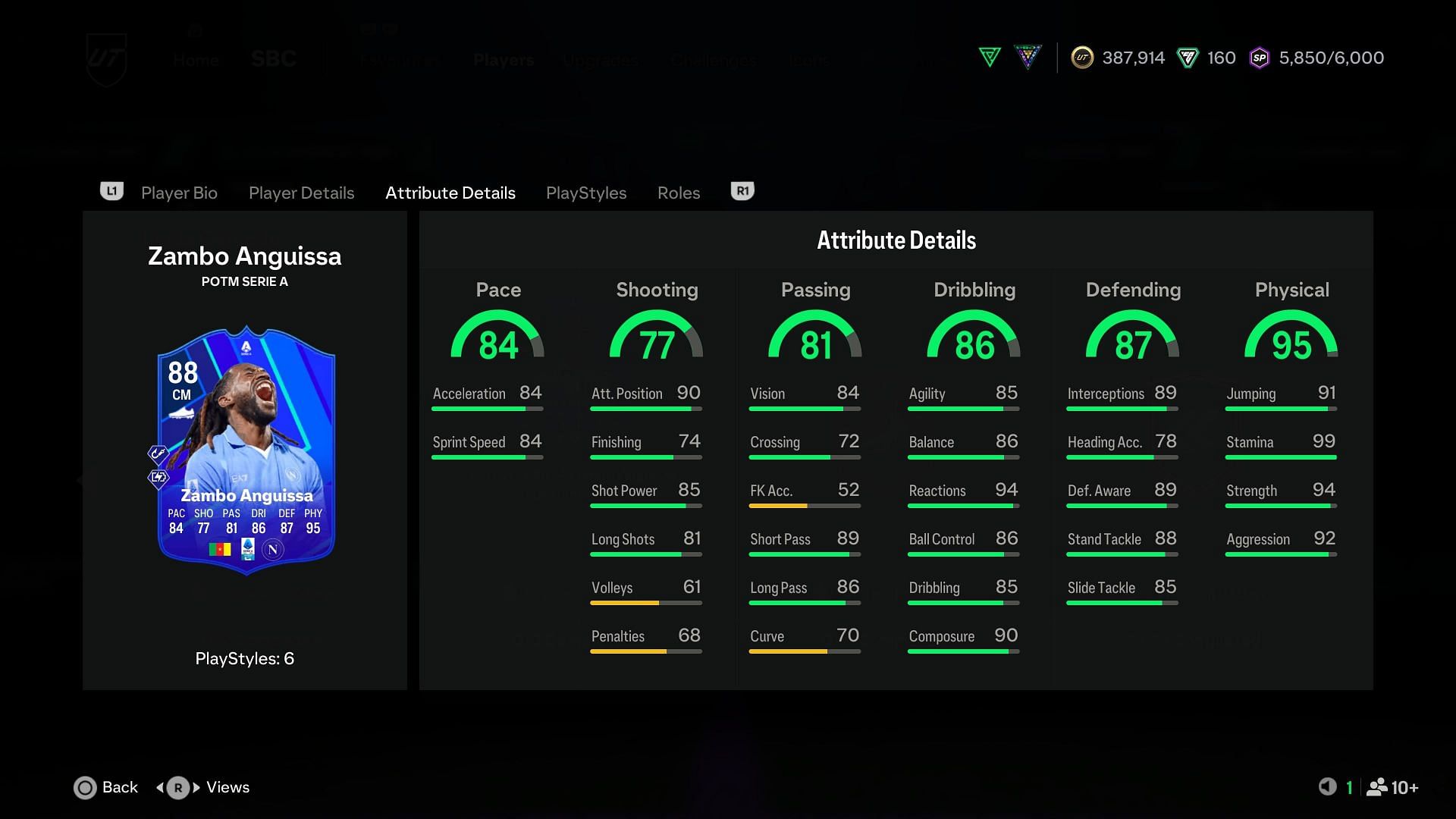 The card has amazing stats (Image via EA Sports)