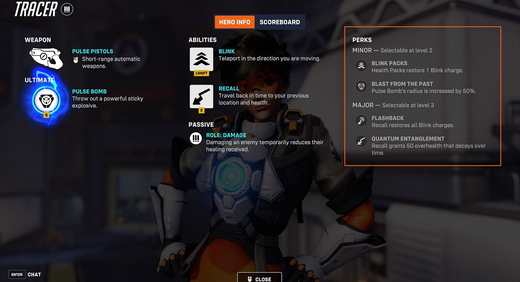 Tracer perks in Overwatch 2 (Image via Blizzard Entertainment)