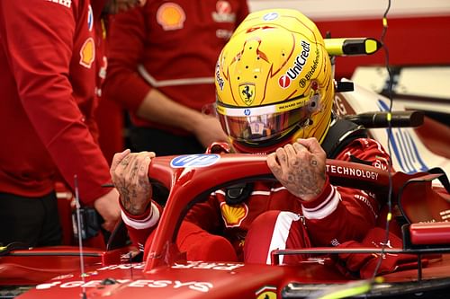 Lewis Hamilton at the Formula 1 Testing in Bahrain - Day 2 - Source: Getty