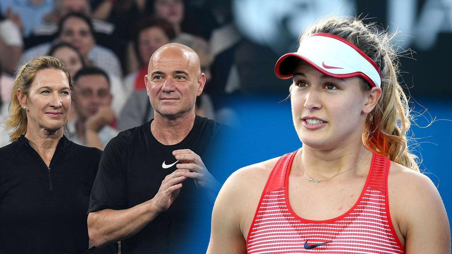 Andre Agassi and Steffi Graf (Left), Eugenie Bouchard (Right)