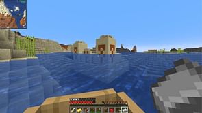 Minecraft player finds desert pyramid partially submerged in water