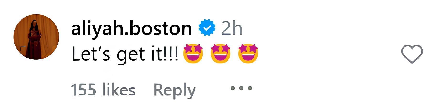 Aliyah Boston&#039;s reaction to Natasha Howard&#039;s Indiana return - Source: Instagram/natashahoward/6