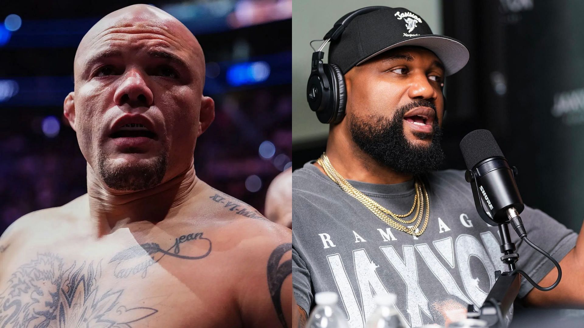 Anthony Smith (left) has shed more light on his latest internet spat with Quinton Jackson (right). [Image courtesy: Getty Images, @Rampage4real on X]