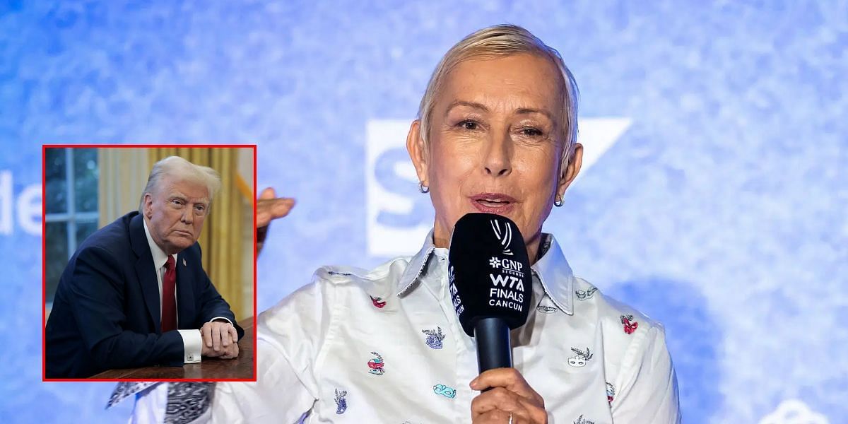 Martina Navratilova, Donald Trump (inset) (Images via GETTY)