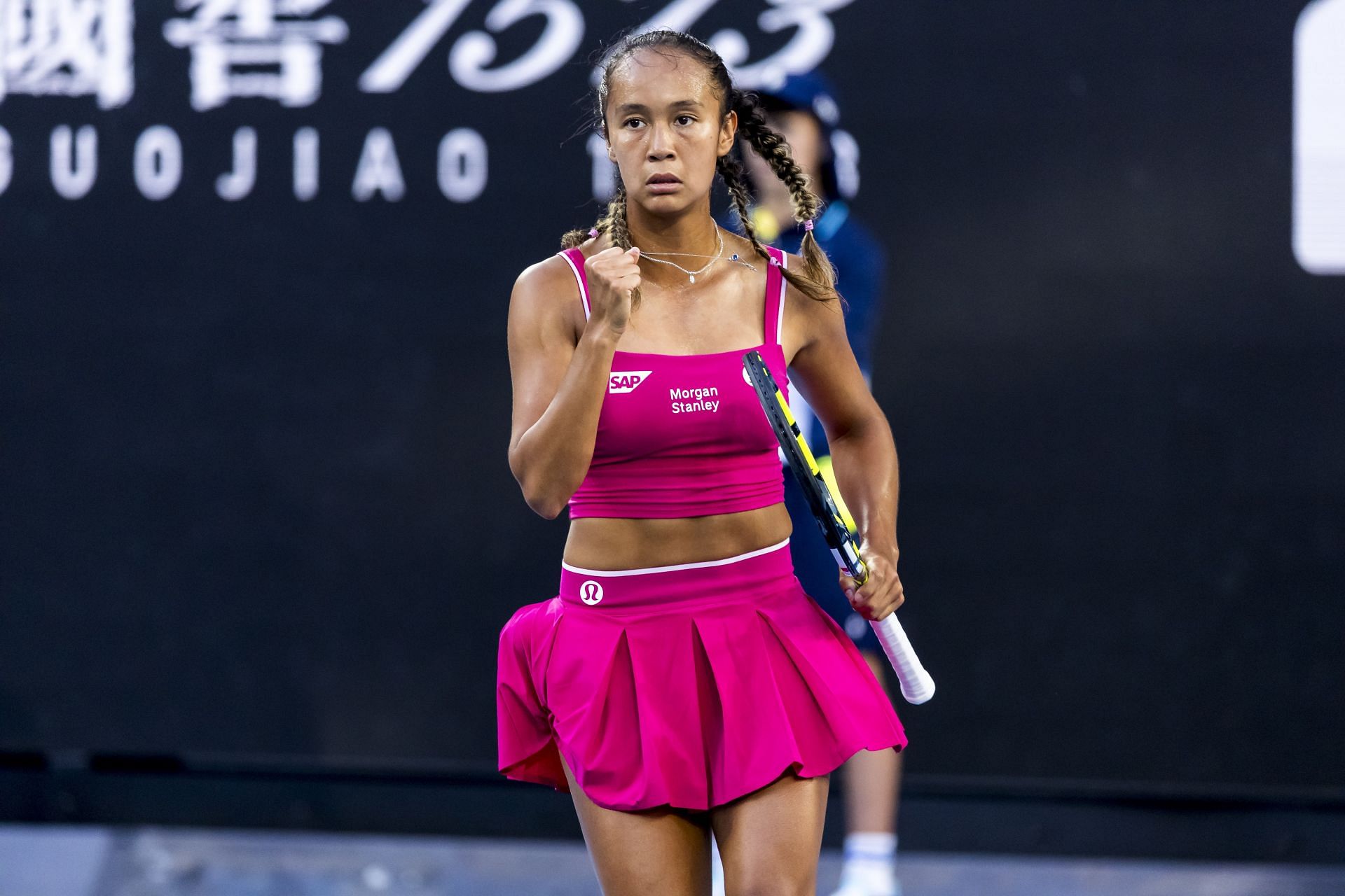 Leylah Fernandez celebrates during Round 3 of the 2025 Australian Open - Source: Getty