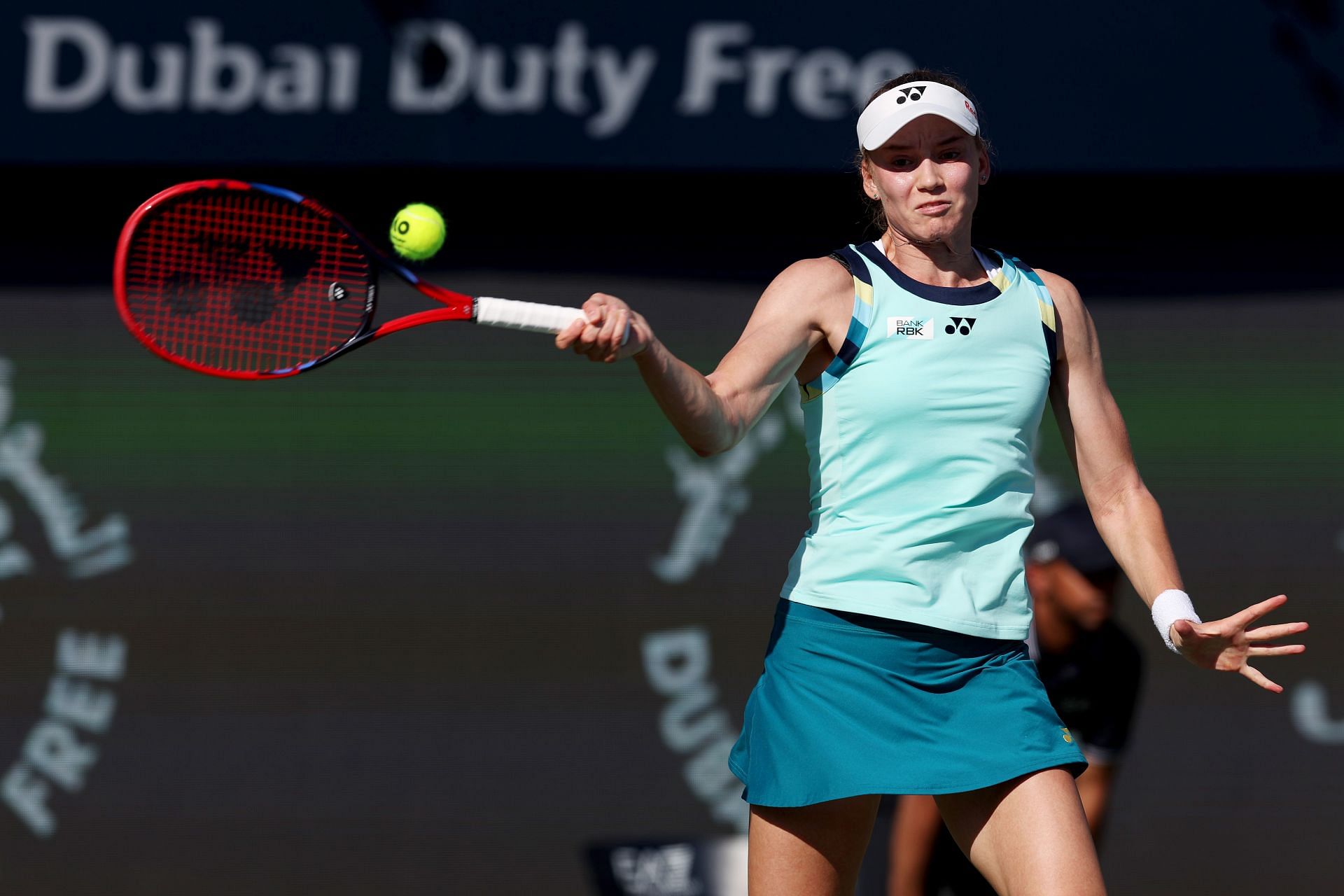 Elena Rybakian at the 2024 Dubai Tennis Championships [Image Source: Getty]