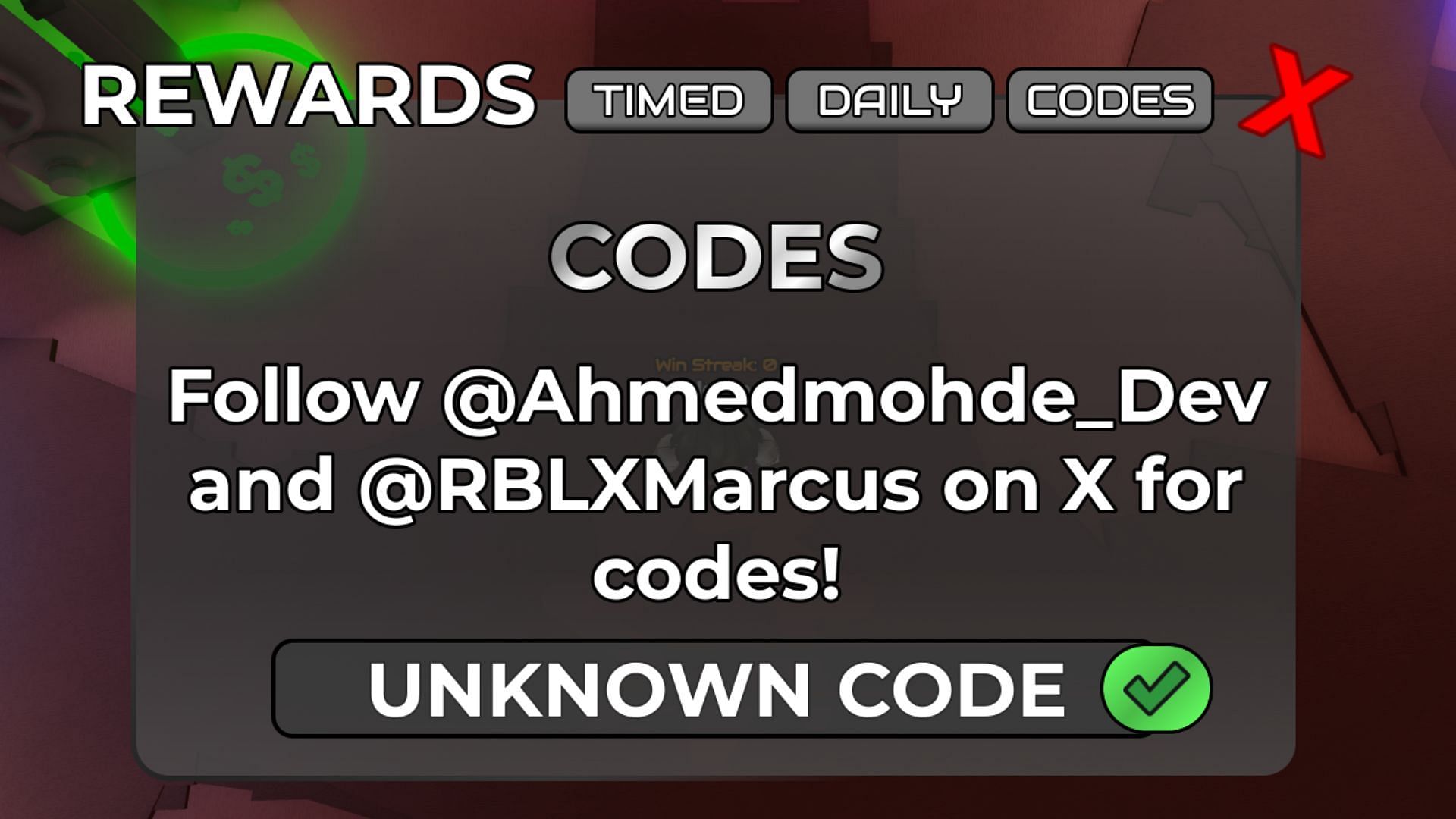 Decide or Die invalid code issue (Image via Roblox)