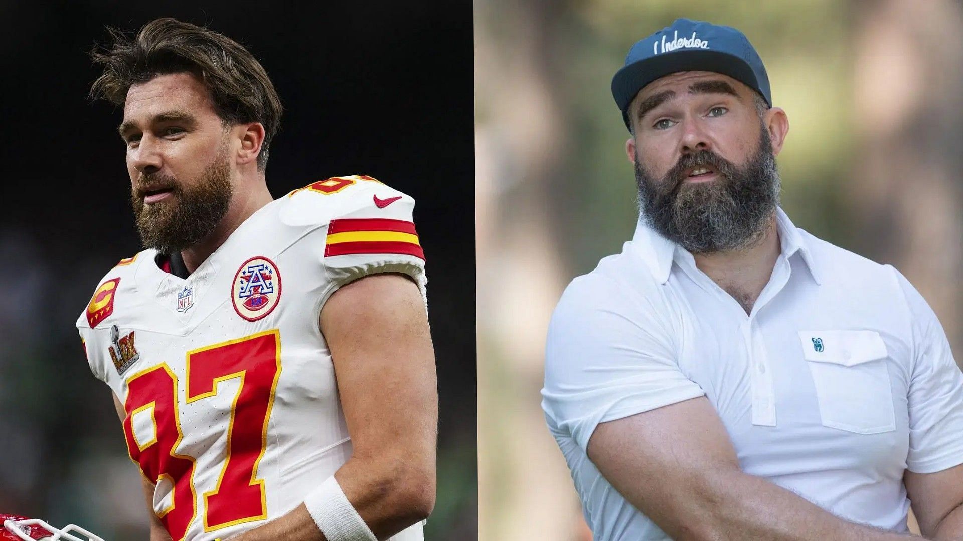 Travis Kelce jokes about pushing his mother off a cliff over Jason Kelce: &quot;You have kids that need to be raised&quot; - Getty