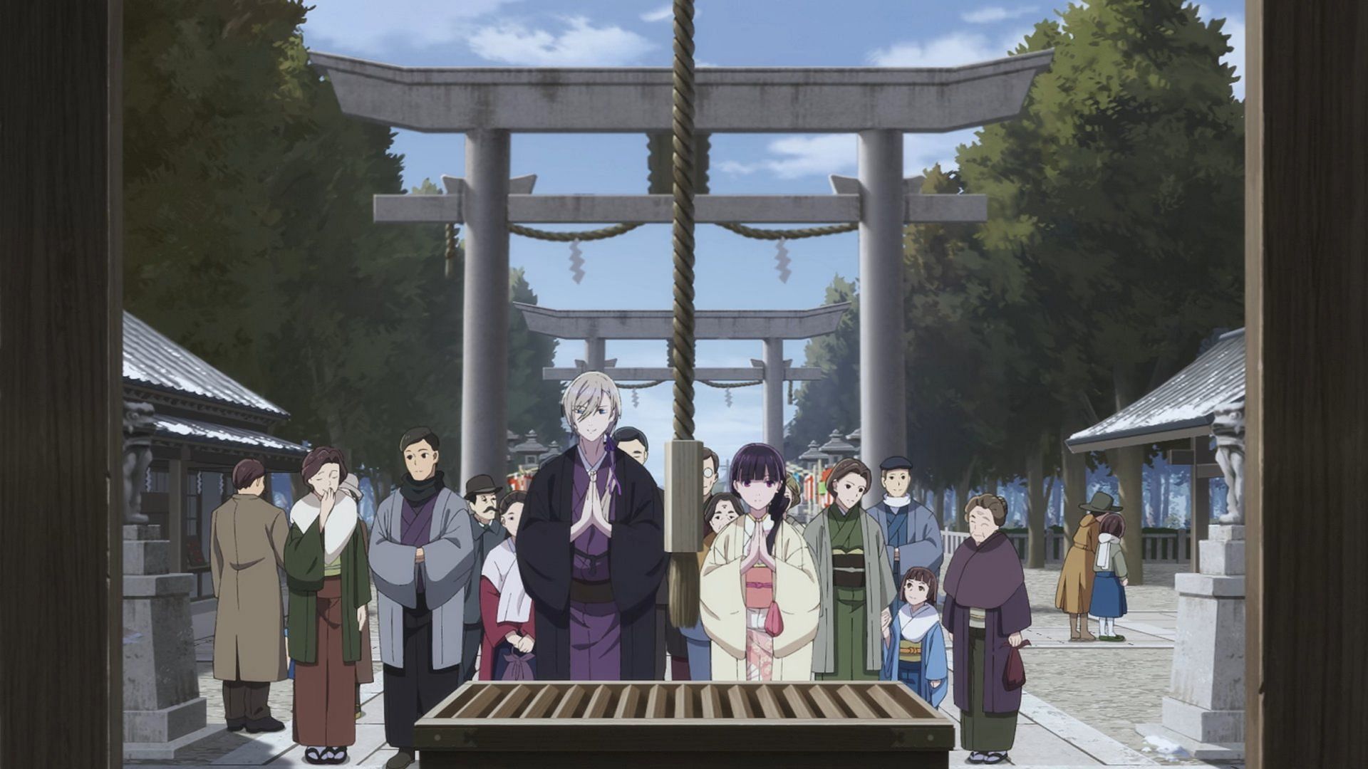 Miyo and Kiyoka at the shrine (Image via Kinema Citrus)