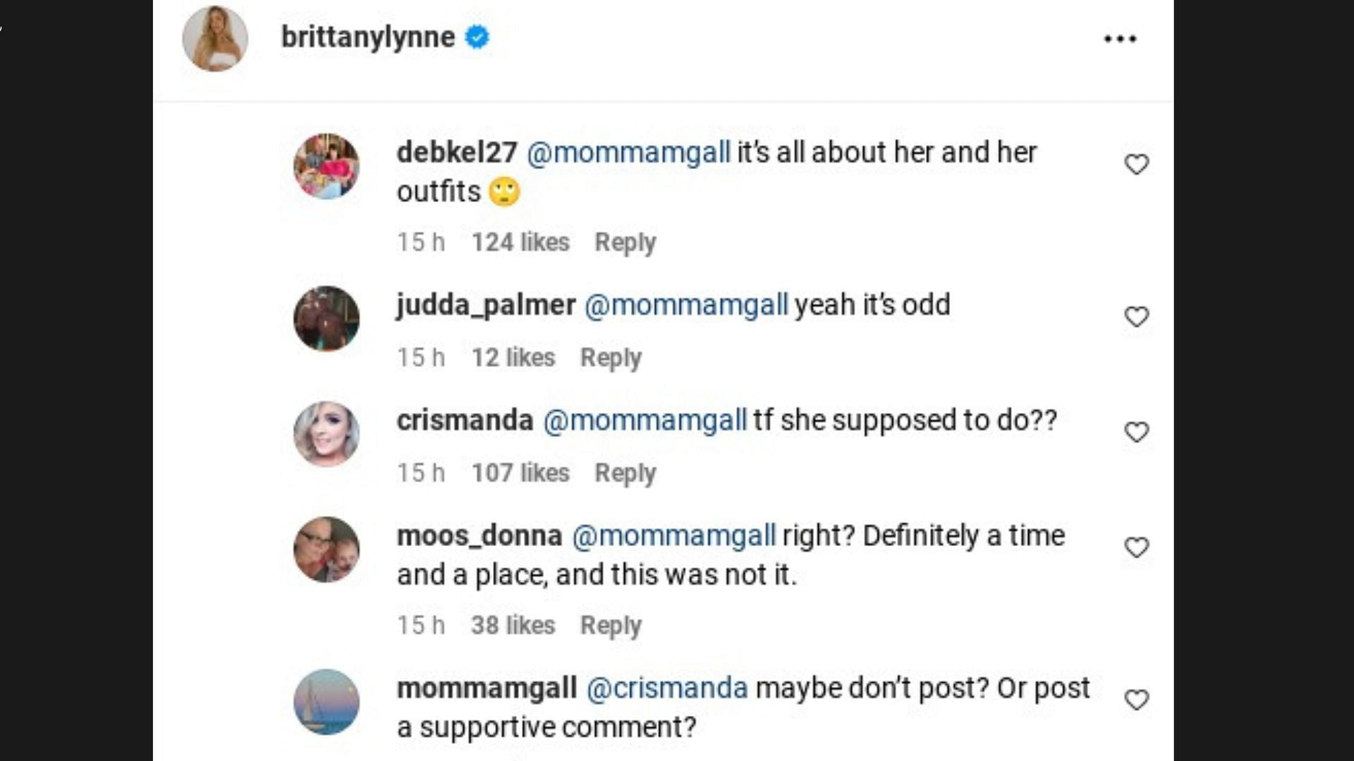 Fan reaction to Brittany Mahomes&#039; IG post