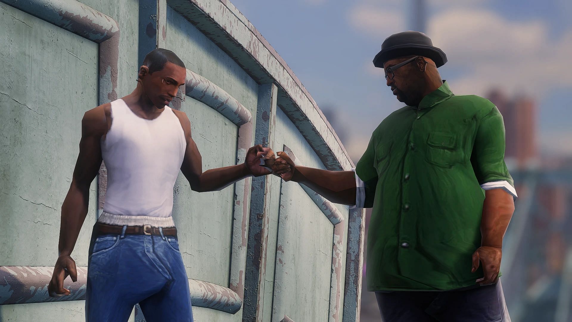 CJ and Big Smoke in Marvel&#039;s Spider-Man 2 (Image via Nexus Mods/xXdakeXx)