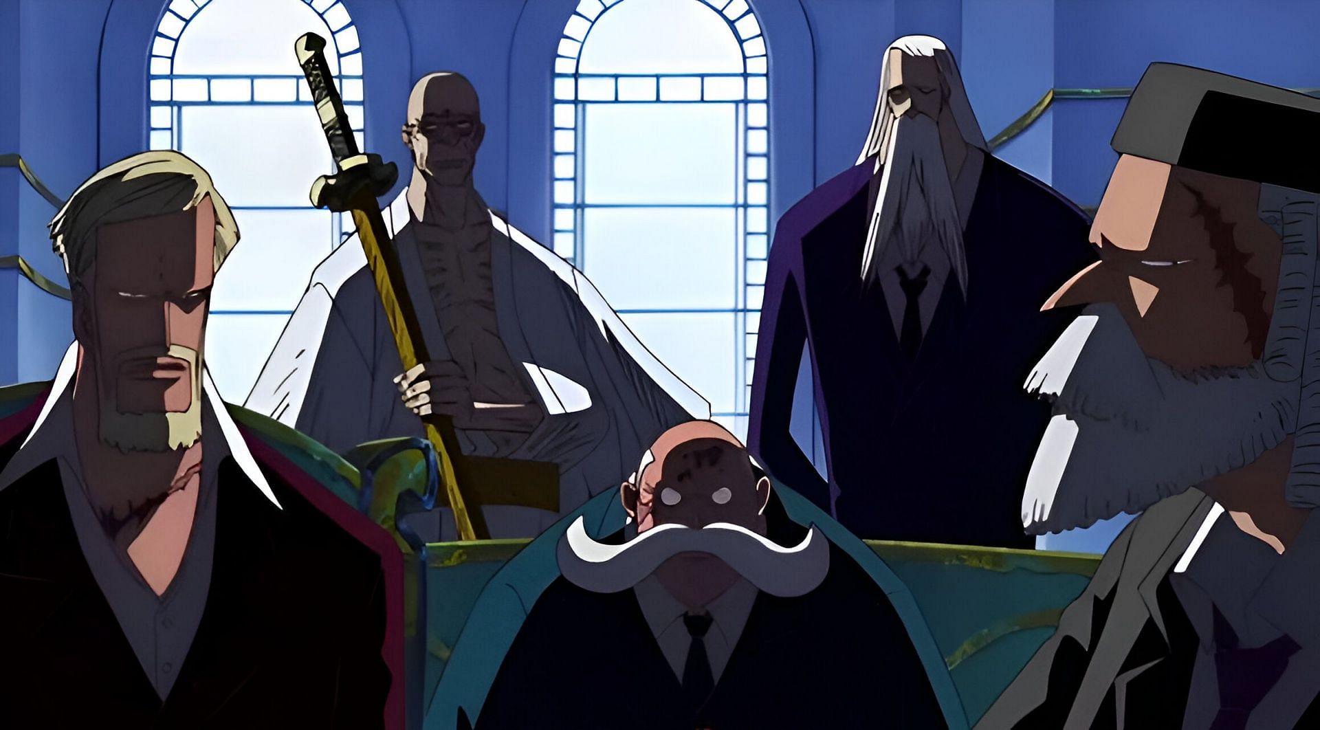 The Five Elders as seen in the anime (Image via Toei Animation)