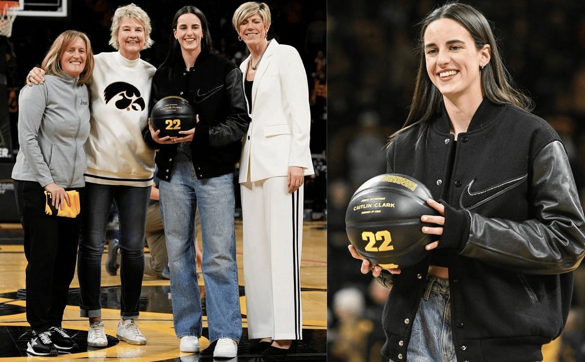 Caitlin Clark with her Iowa coaches (Image Credits: IMAGN)