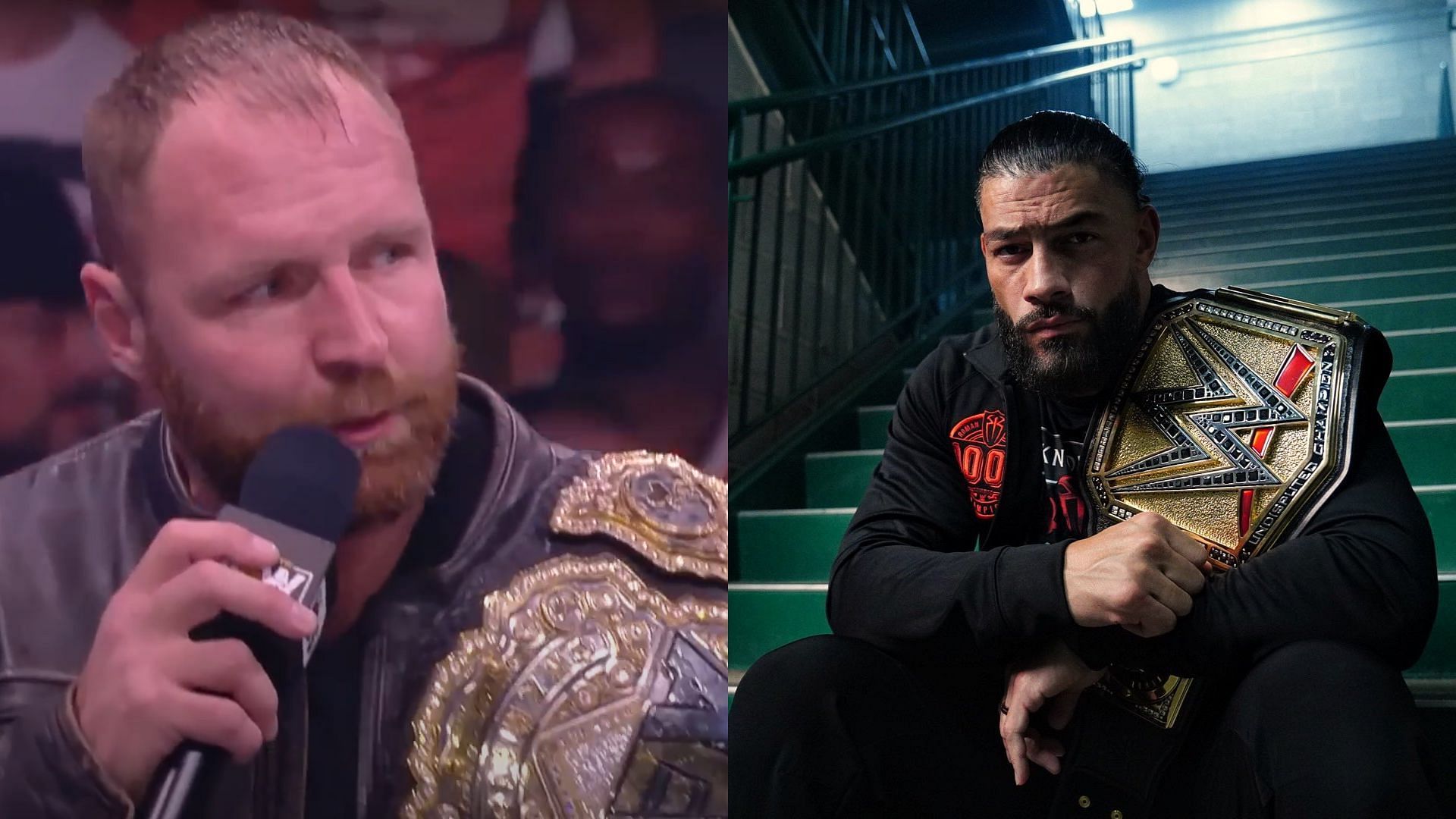 Jon Moxley (left) and Roman Reigns (right). (Image credits: AEW YouTube channel &amp; Roman Reigns