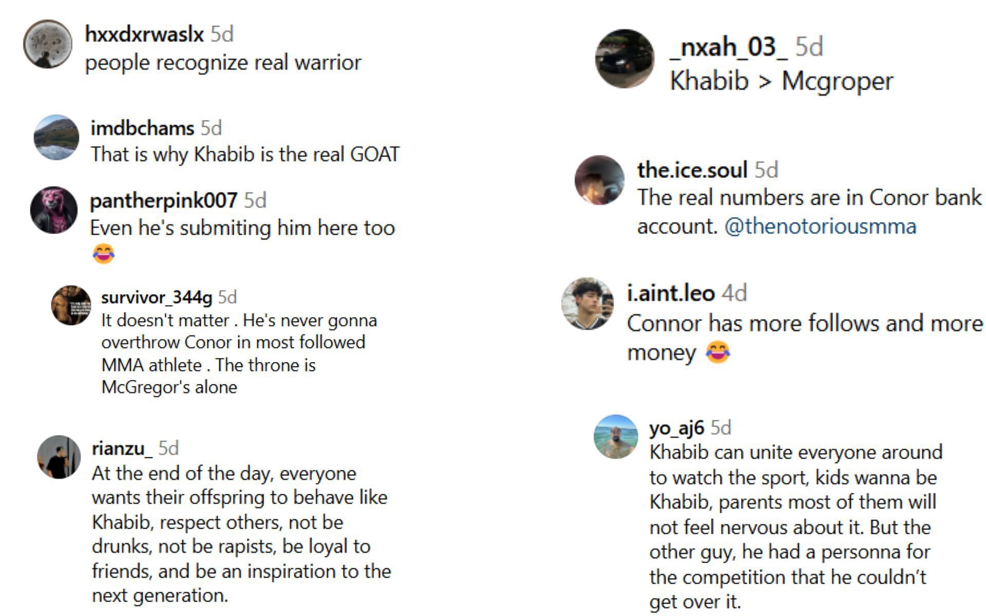 Fan reactions [Screenshots courtesy: @redcorner.mma on Instagram]