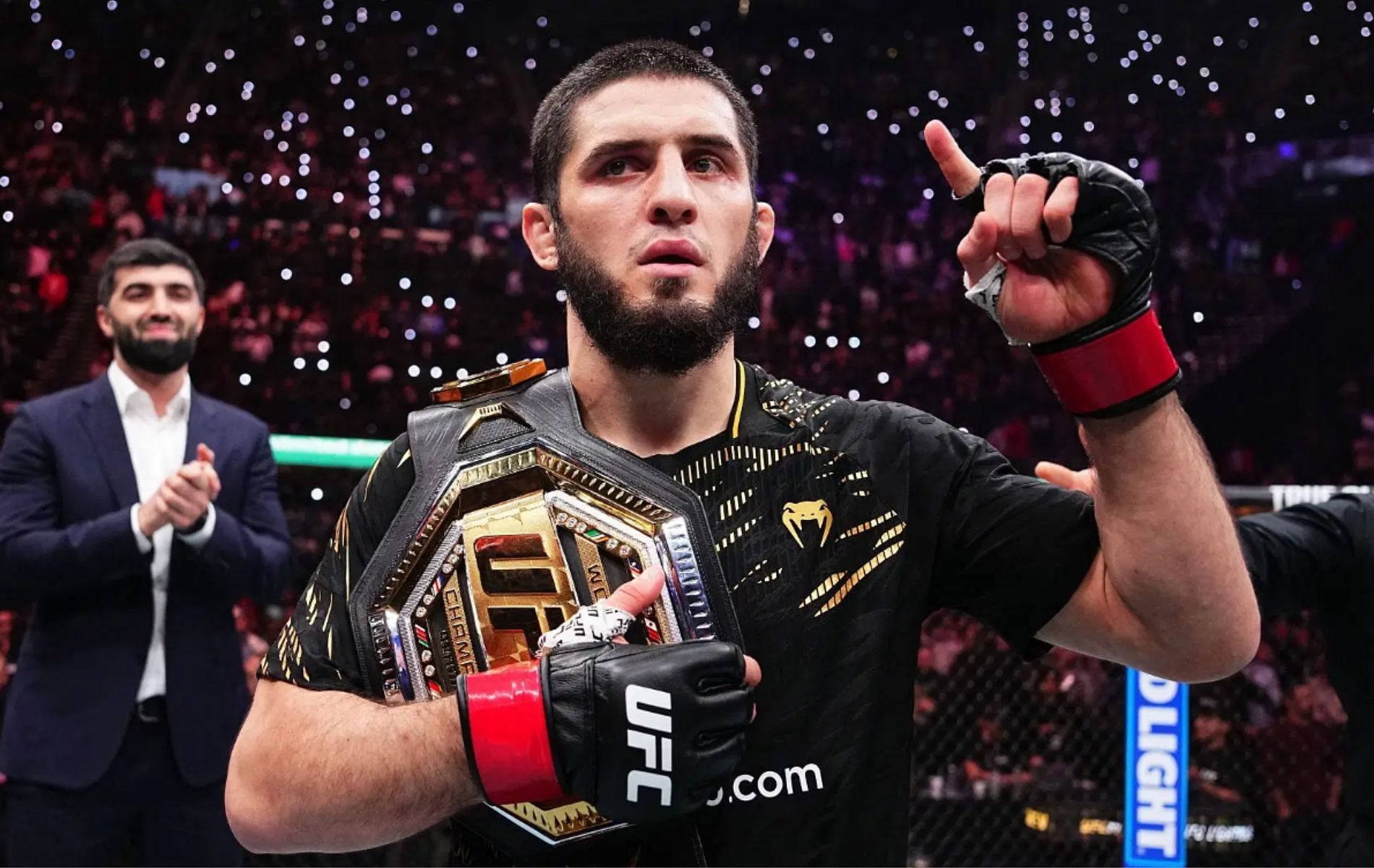 Islam Makhachev shares opinion on bagging champships across three divisions . [Image Courtesy: Getty Images]