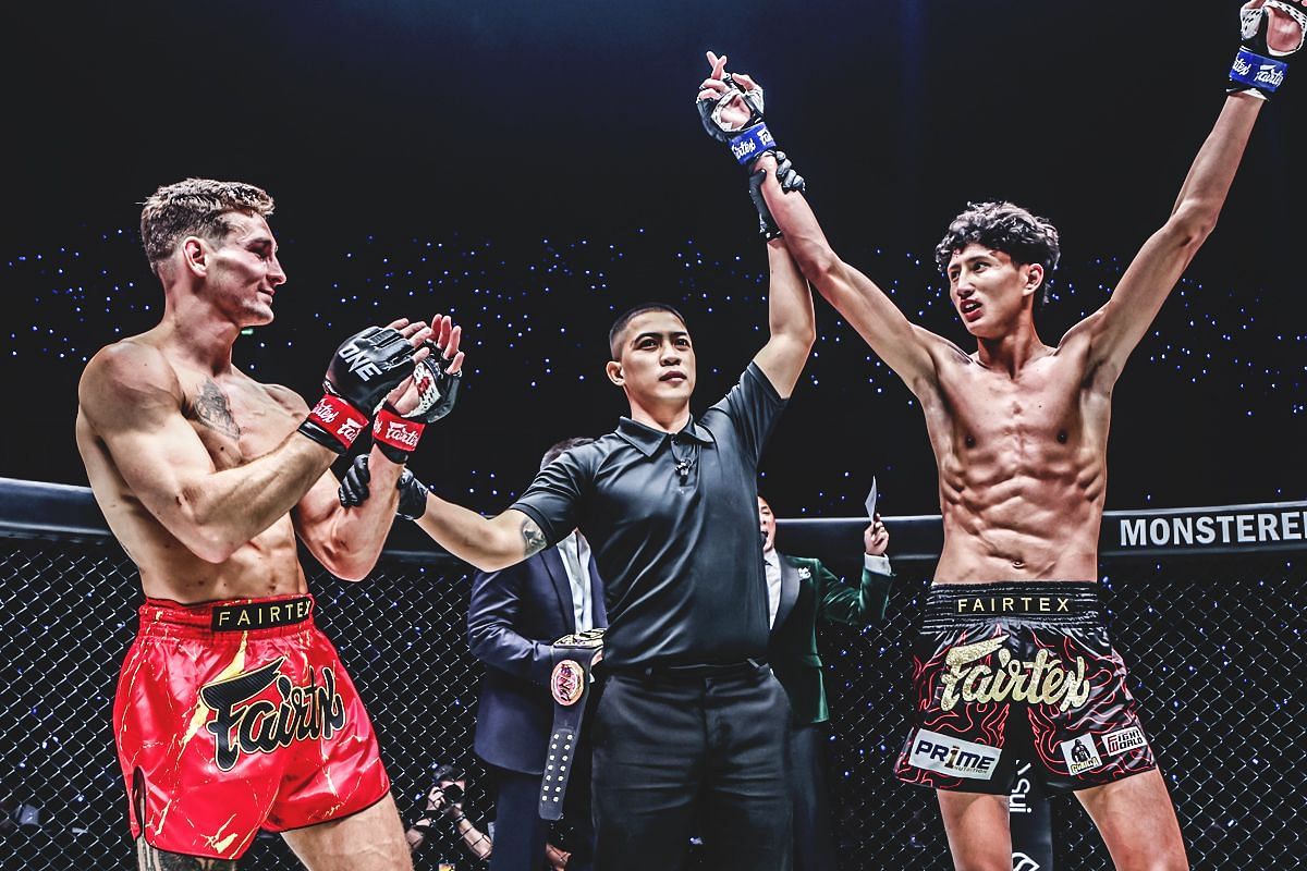 Nabil Anane celebrating win over Nico Carrillo | Image credit: ONE Championship