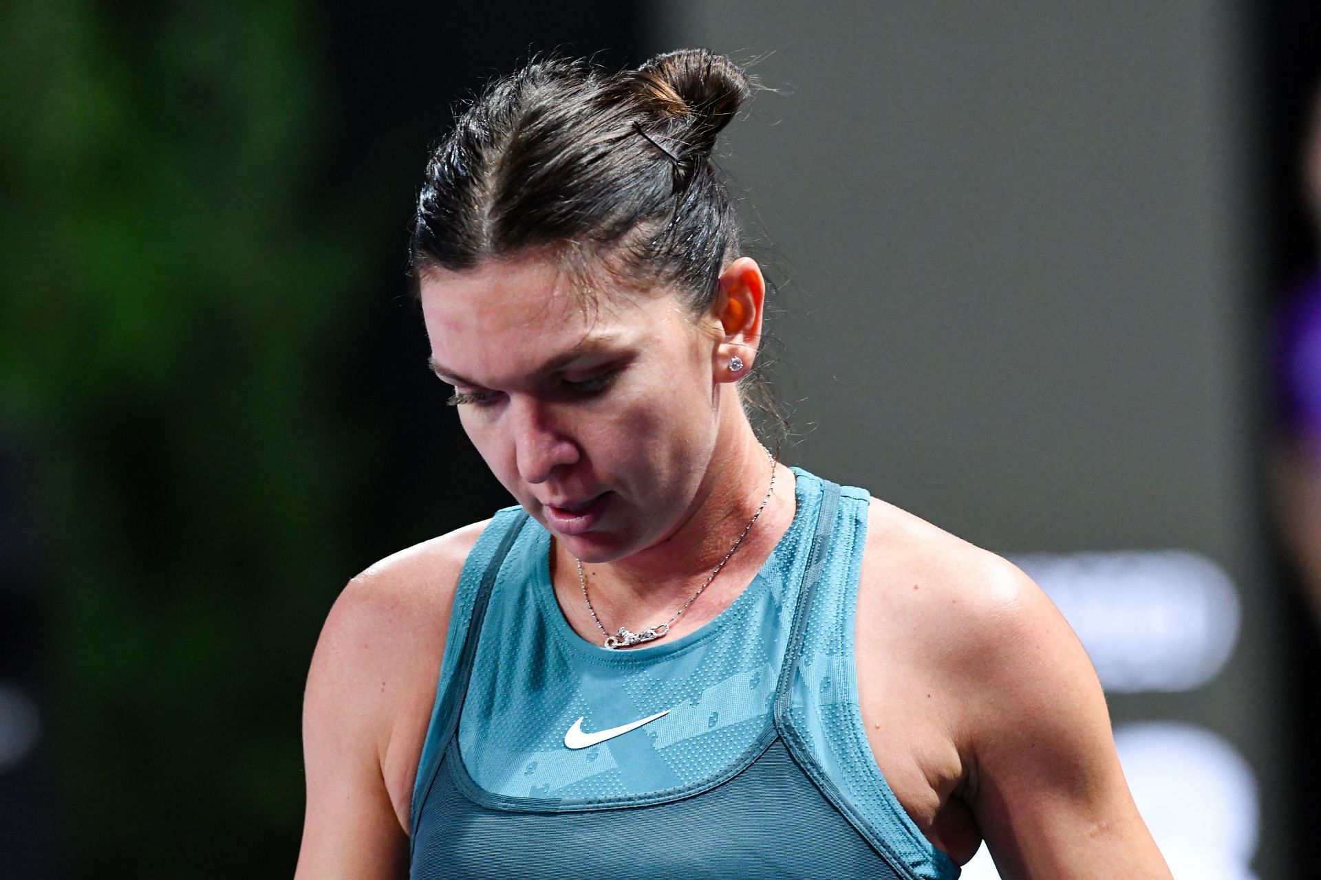 Simona Halep competes during the round of 32 of the Transylvania Open 2025, a WTA250 Tournament, at BT Arena in Cluj-Napoca, Romania, on February 4, 2025 (Photo by Flaviu Buboi/NurPhoto via Getty Images). - Source: Getty