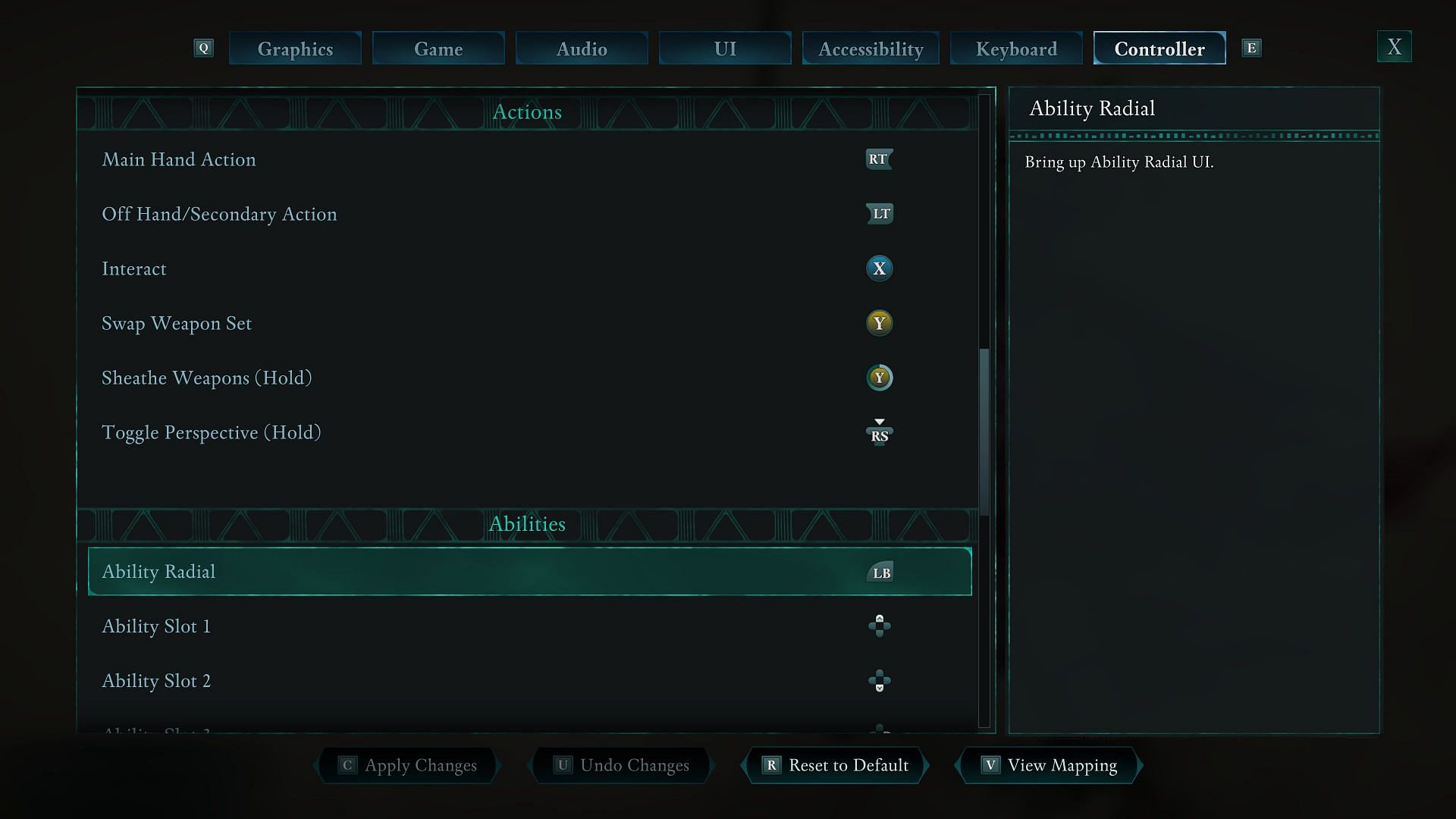 Controller settings in Avowed (Image via Xbox Game Studios)