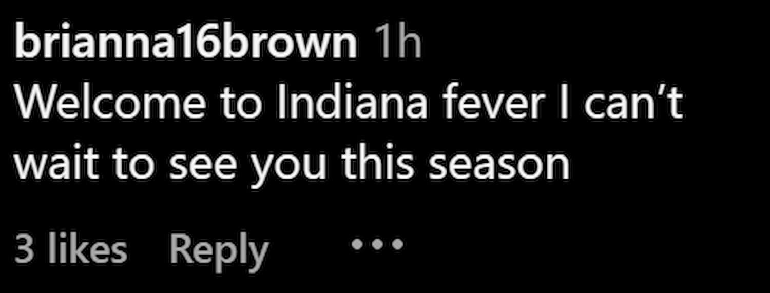 Fans react to Bonner&#039;s arrival (Credits: indianafever/Instagram)