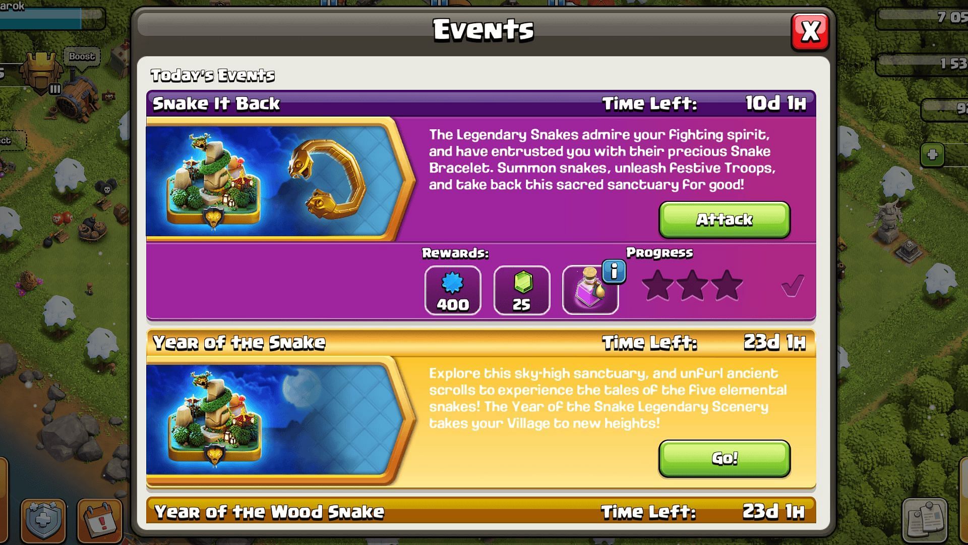 Rewards for completing the challenge (Image via Supercell)