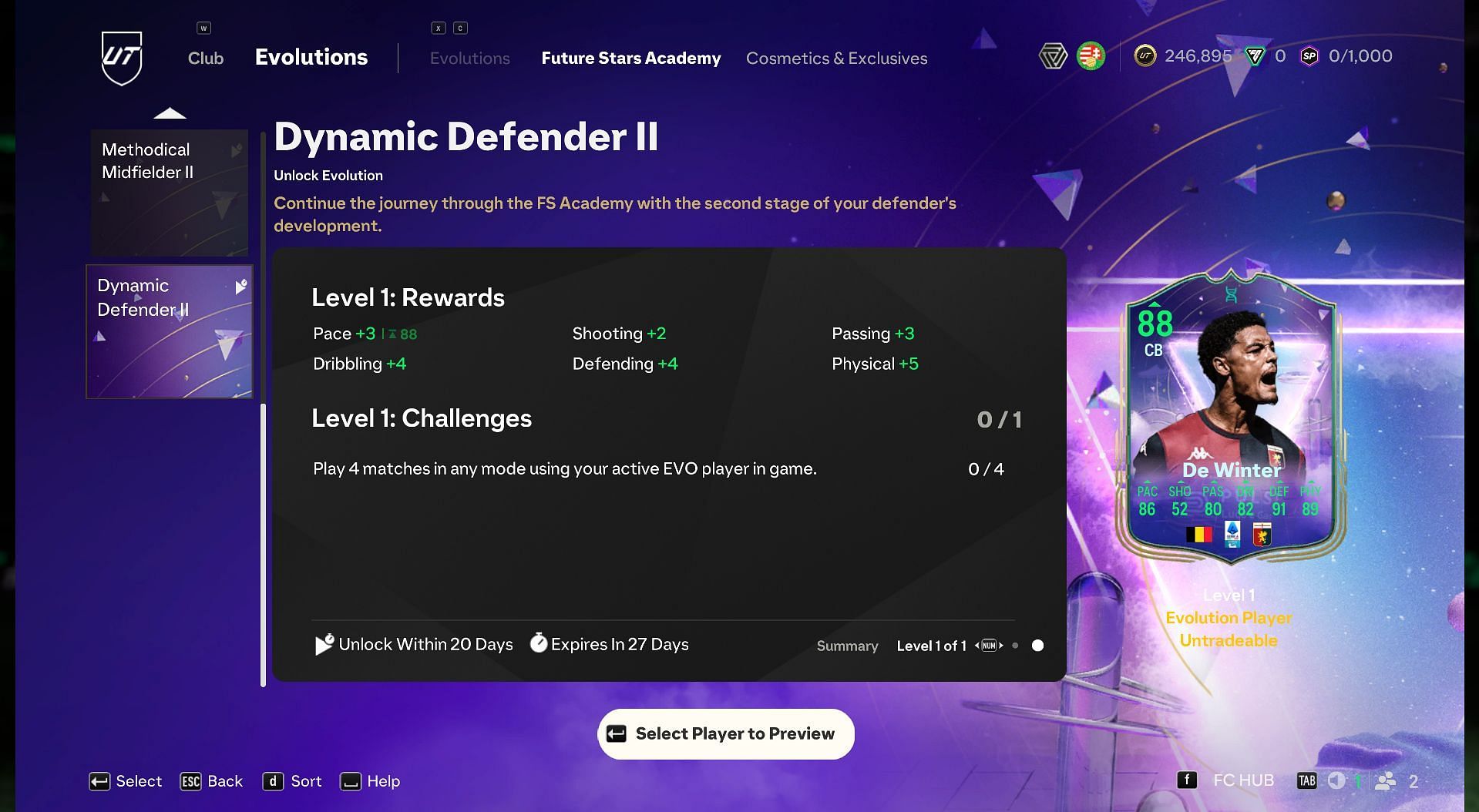 The latest defender EVO offers only one level (Image via EA Sports)