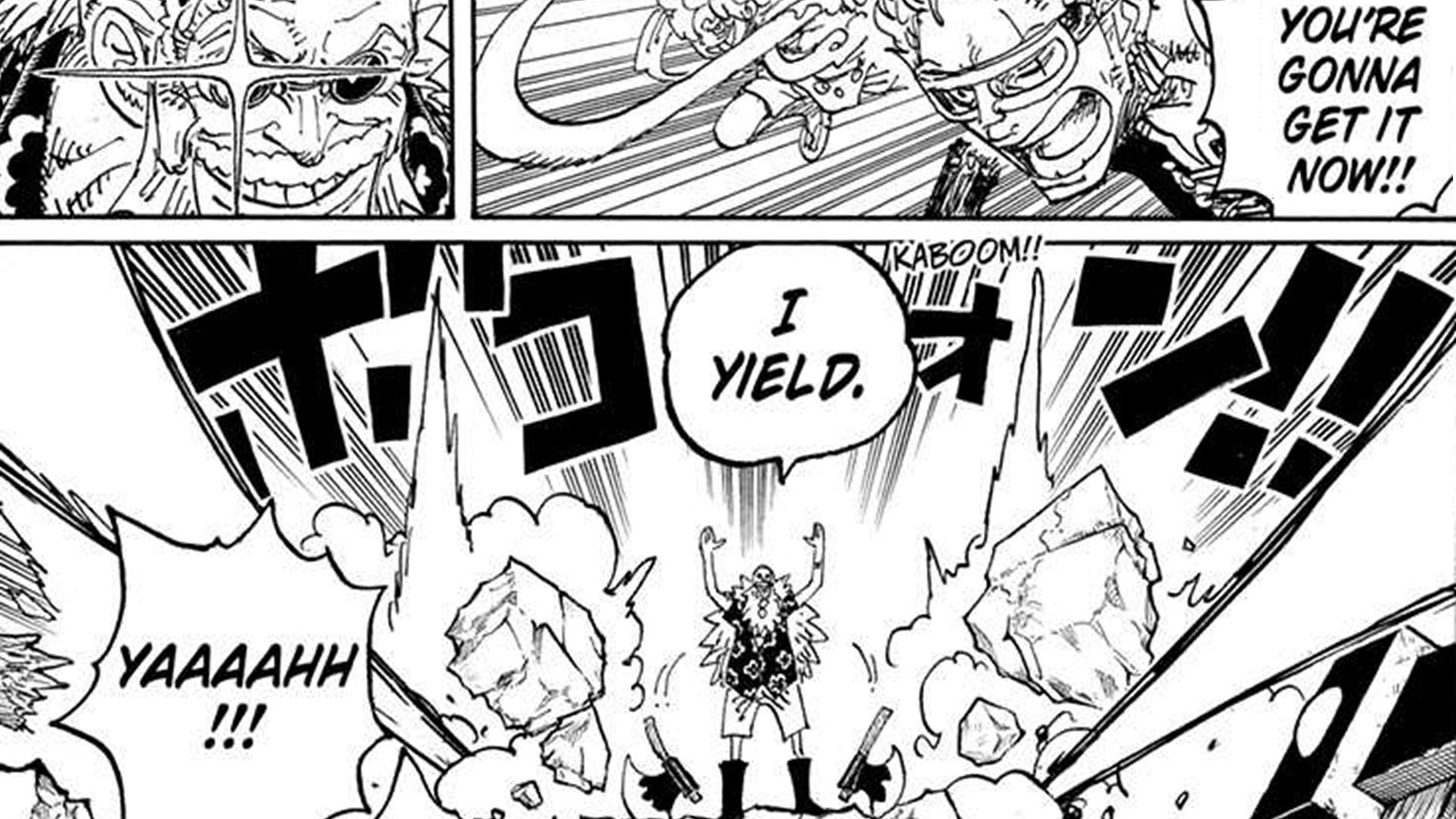 Zoro and Gear 5 Luffy's super speed (Image via Shueisha)