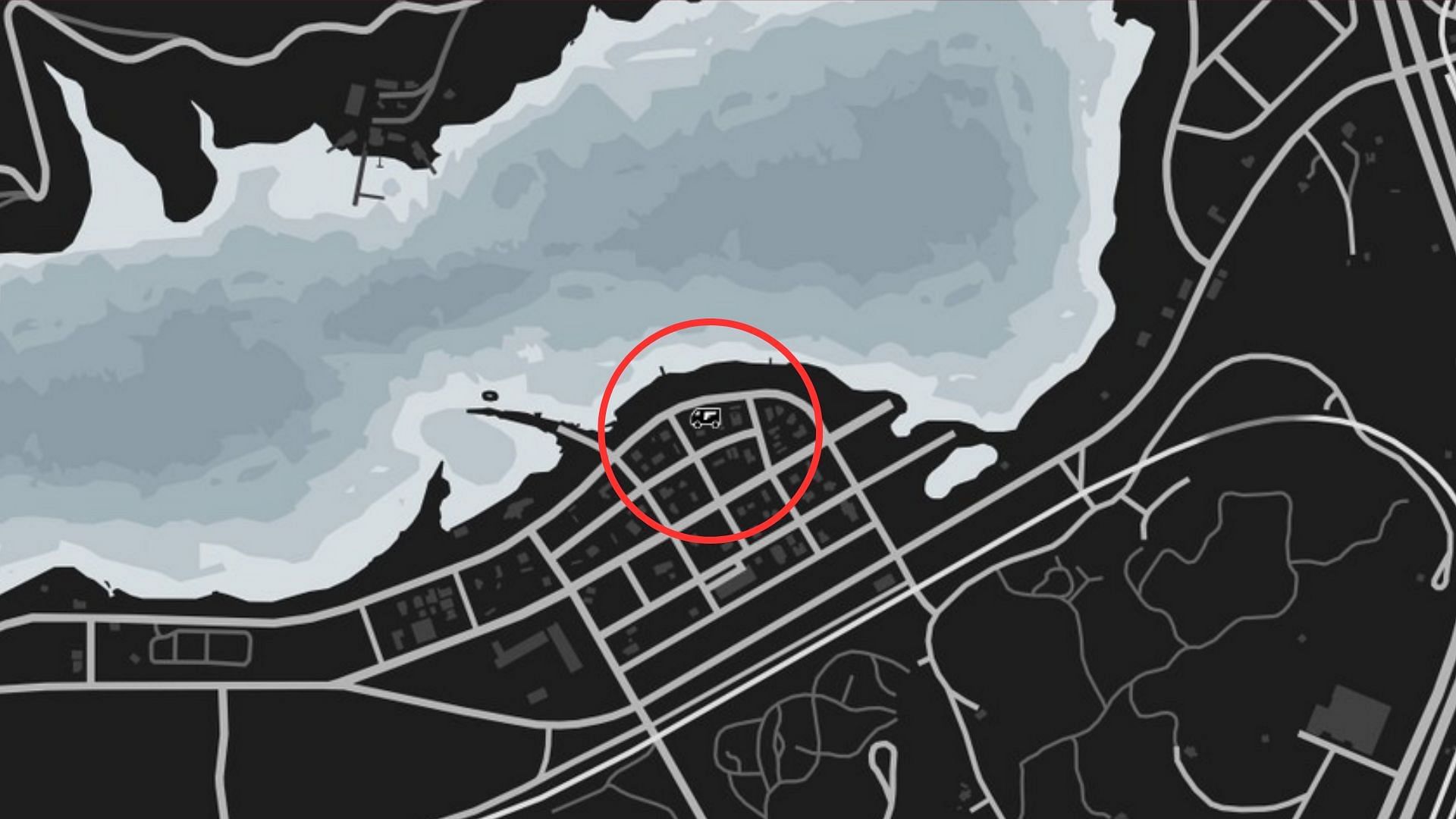 The exact coordinates of the GTA Online Gun Van Location Today (Image via Rockstar Games)