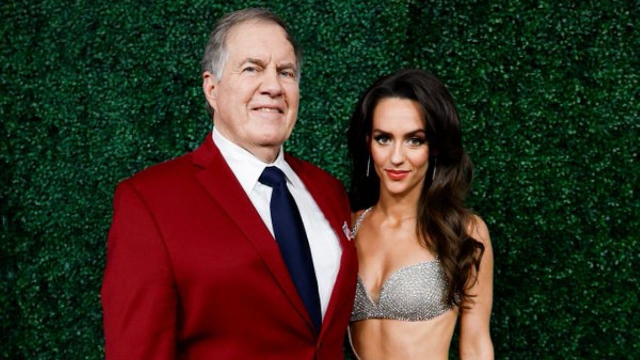 Bill Belichick, left, and his girlfriend Jordon Hudson, right, during the 2025 NFL Honors