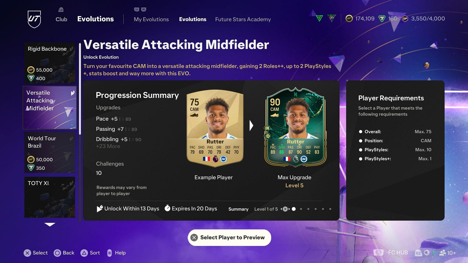 Rutter can be upgraded (Image via EA Sports)