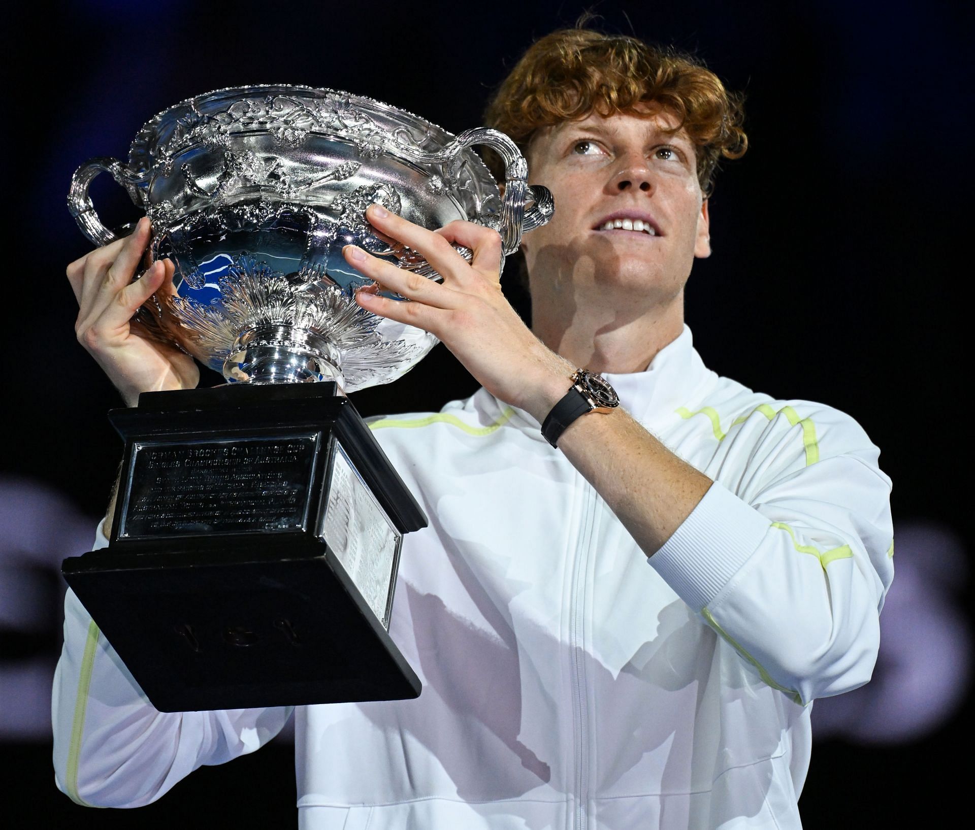 Jannik Sinner with the 2025 Australian Open trophy - Source: Getty