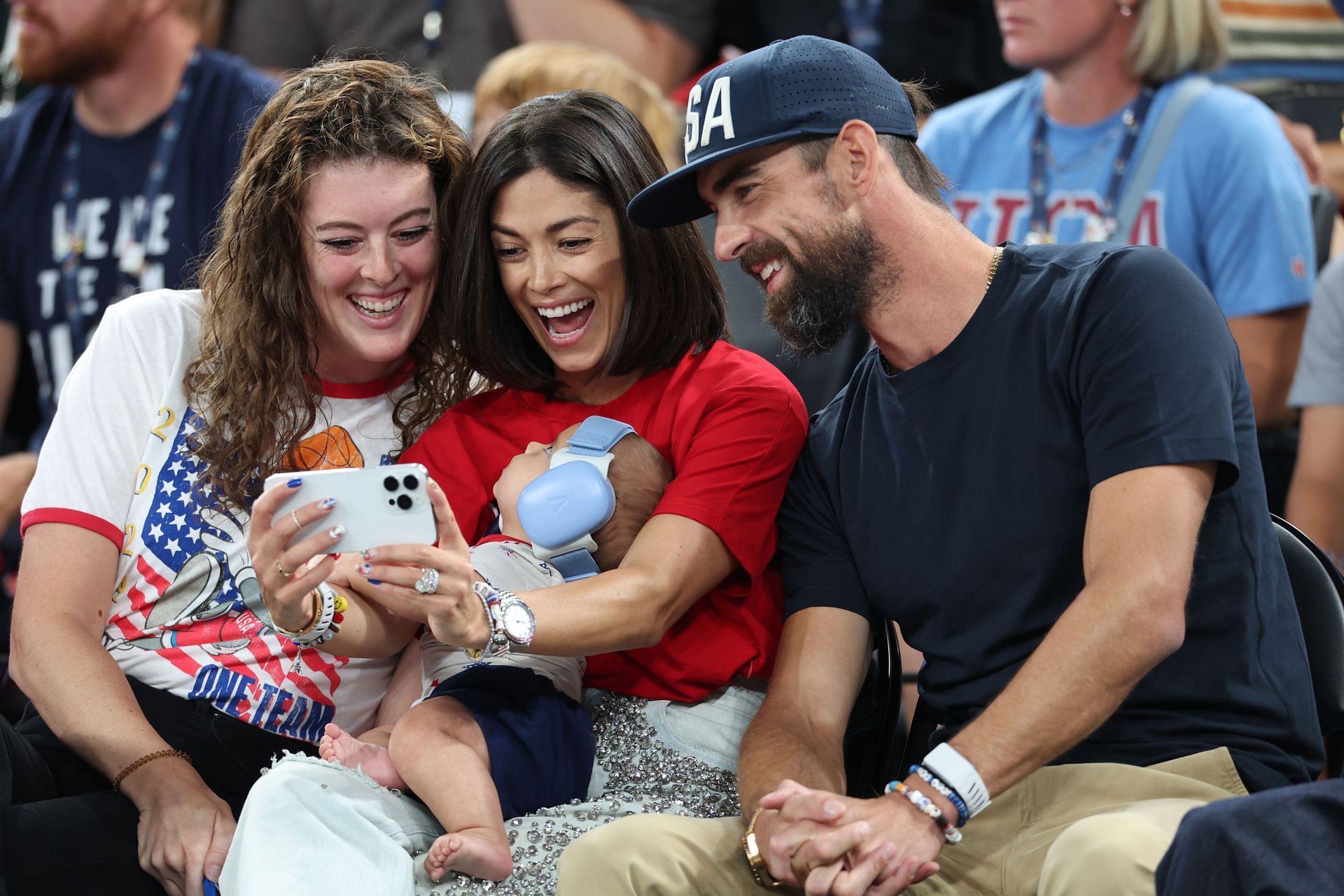 Schmitt with the Phelps family at the Olympic Games Paris 2024: Day 12 - (Source: Getty)