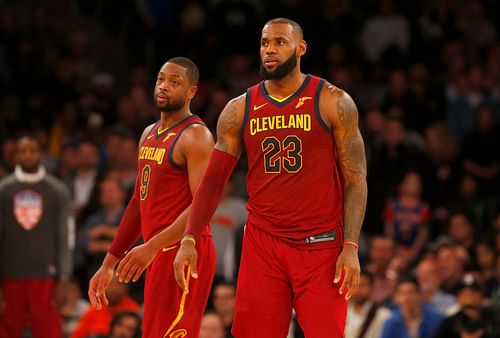 Dwyane Wade and LeBron James during their stint together at Cleveland - Source: Getty