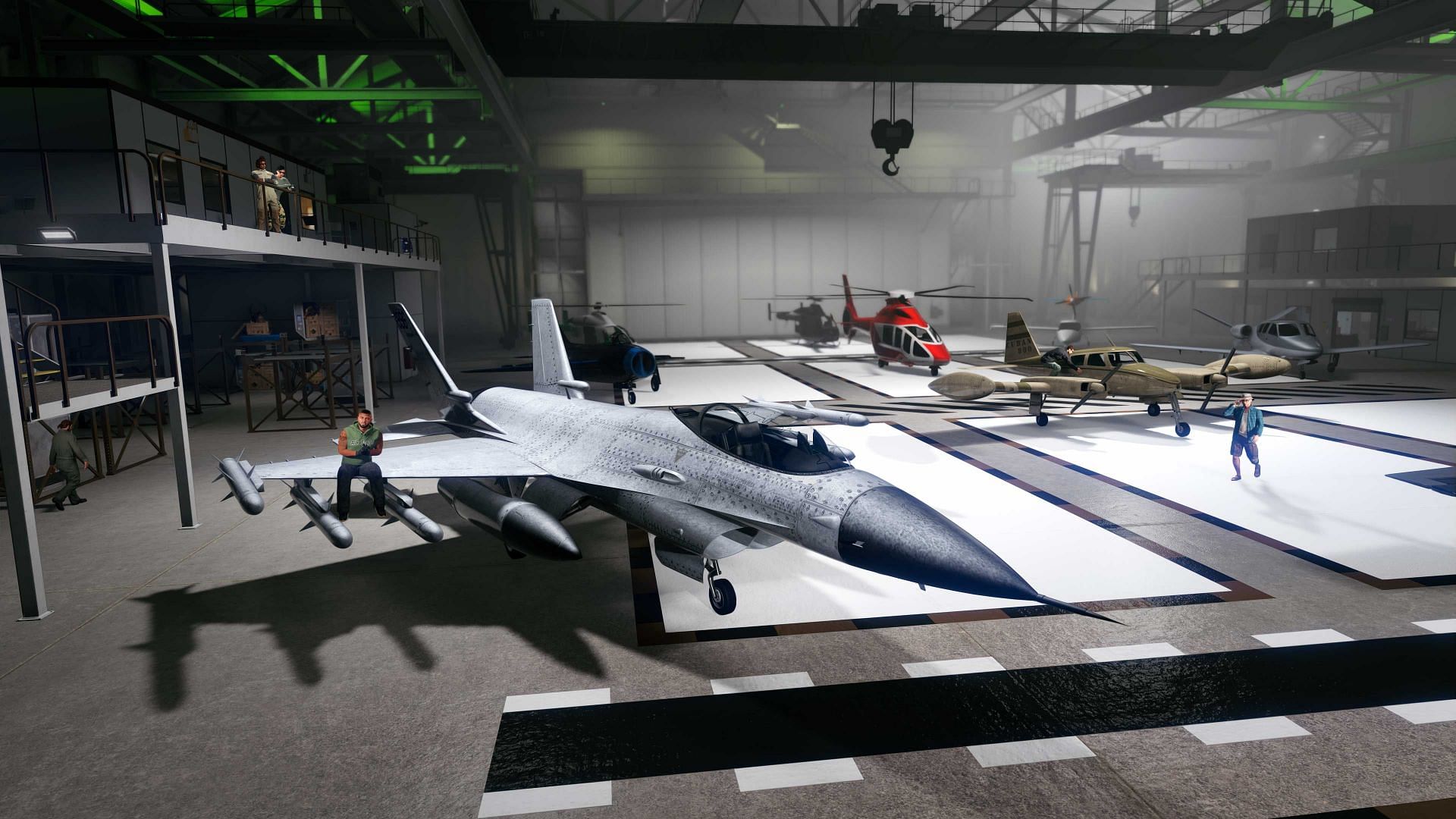 Inside a GTA Online Hangar (Image via Rockstar Games)