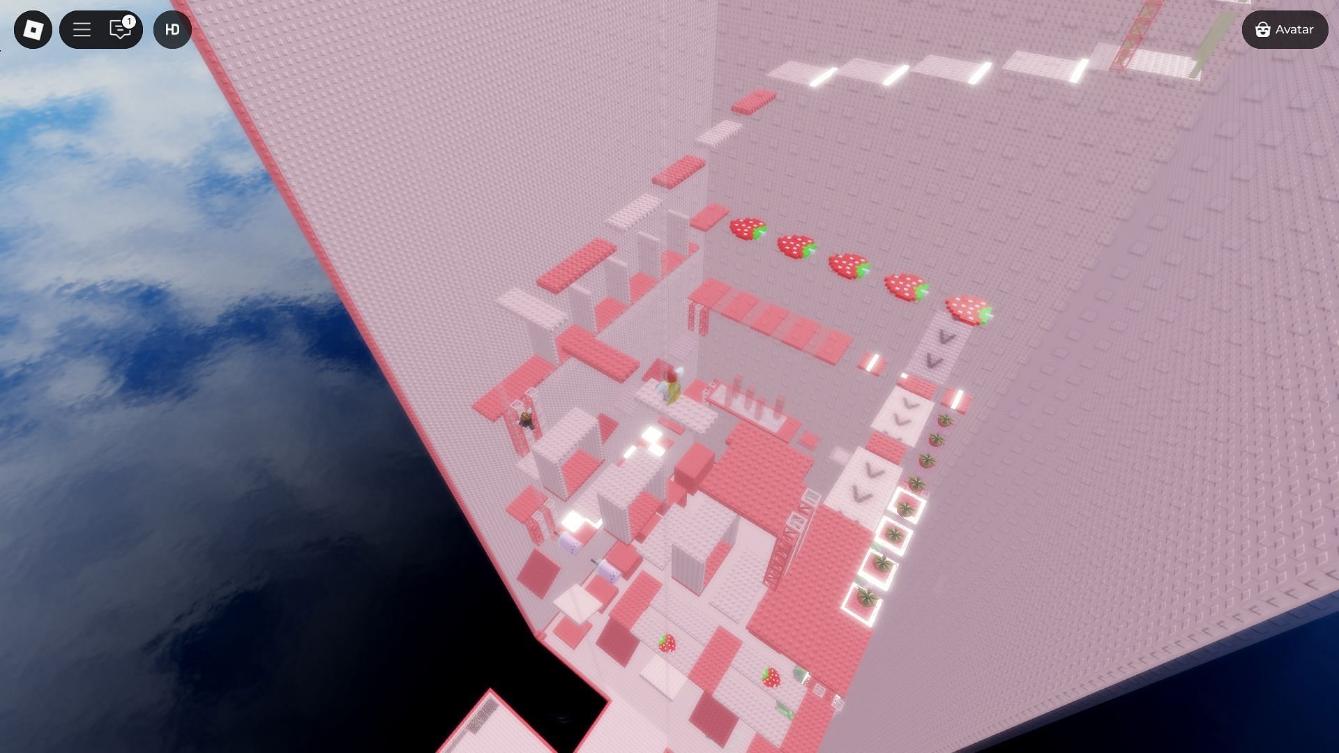 A still from Strawberry Tower (Image via Roblox)