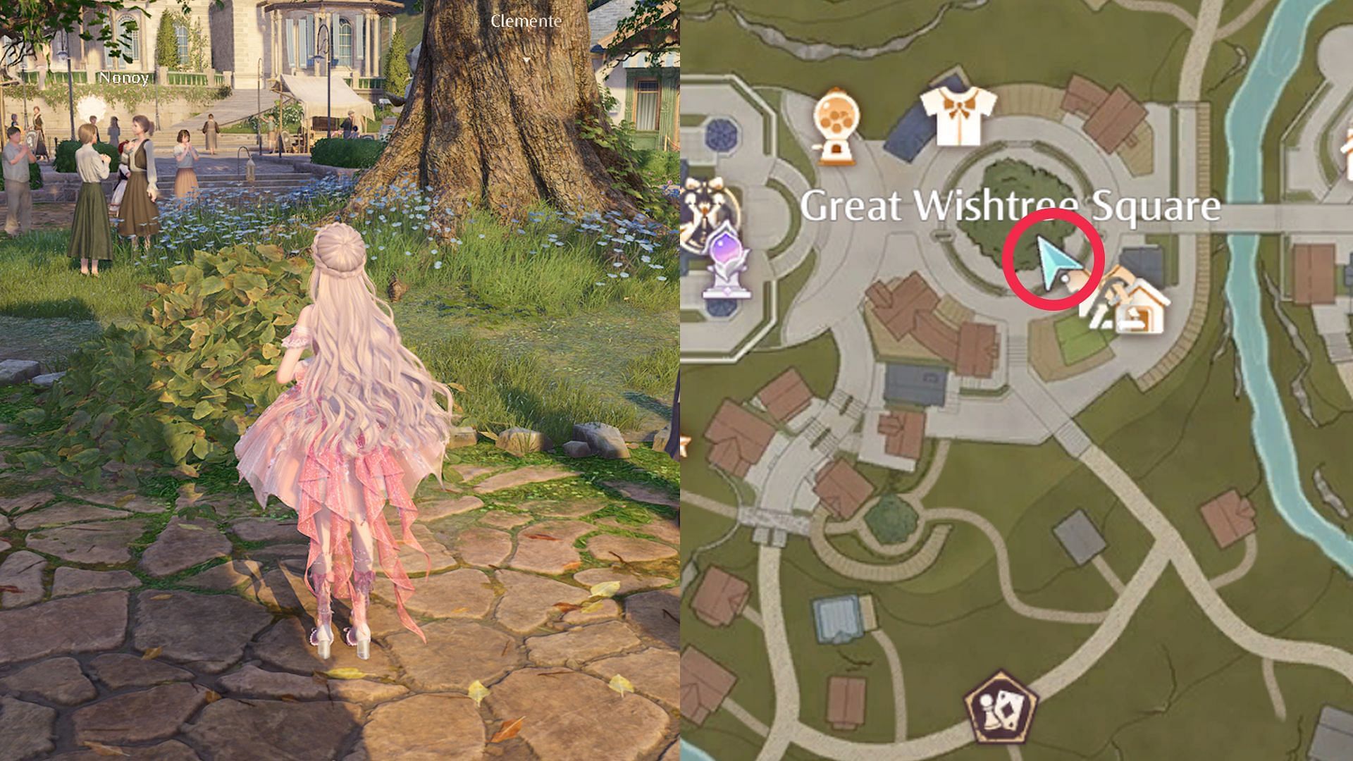 Location of the Shiny Wish quest in Florawish (Image via Sportskeeda Gaming || Infold Games)