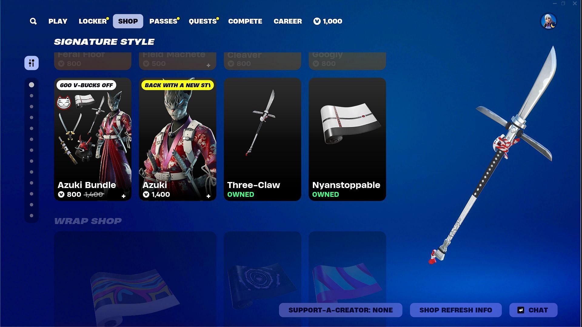 The Azuki skin in Fortnite can be purchased separately (Image via Epic Games)