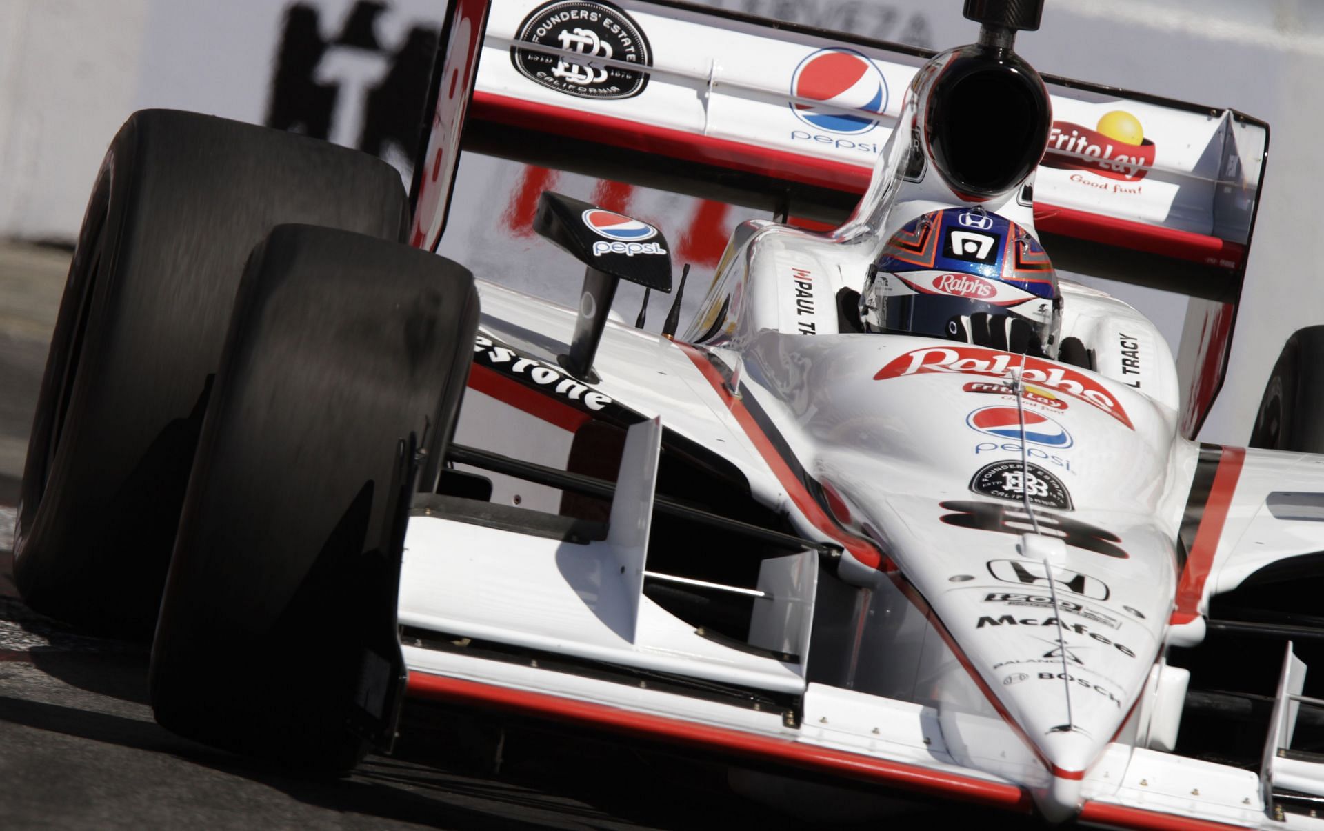 Paul Tracy in the #8 Dragon Racing car at the 37th Toyota Grand Prix of Long Beach - Source: Getty