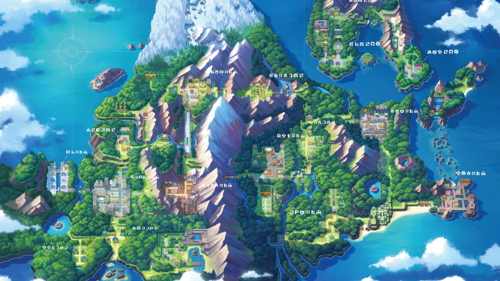 Sinnoh region&#039;s map (Image via The Pokemon Company)