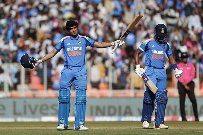 Shubman Gill hits a boundary to reach another Ahmedabad hundred in IND vs ENG 2025 3rd ODI [Watch]