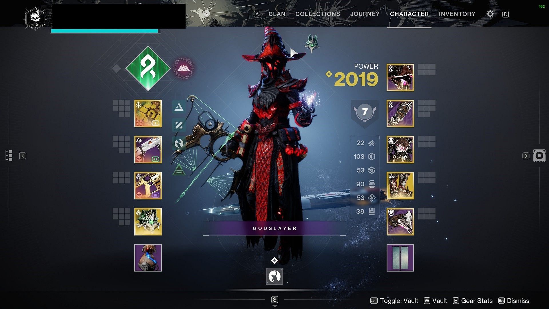 Character screen with power level (Image via Bungie) 