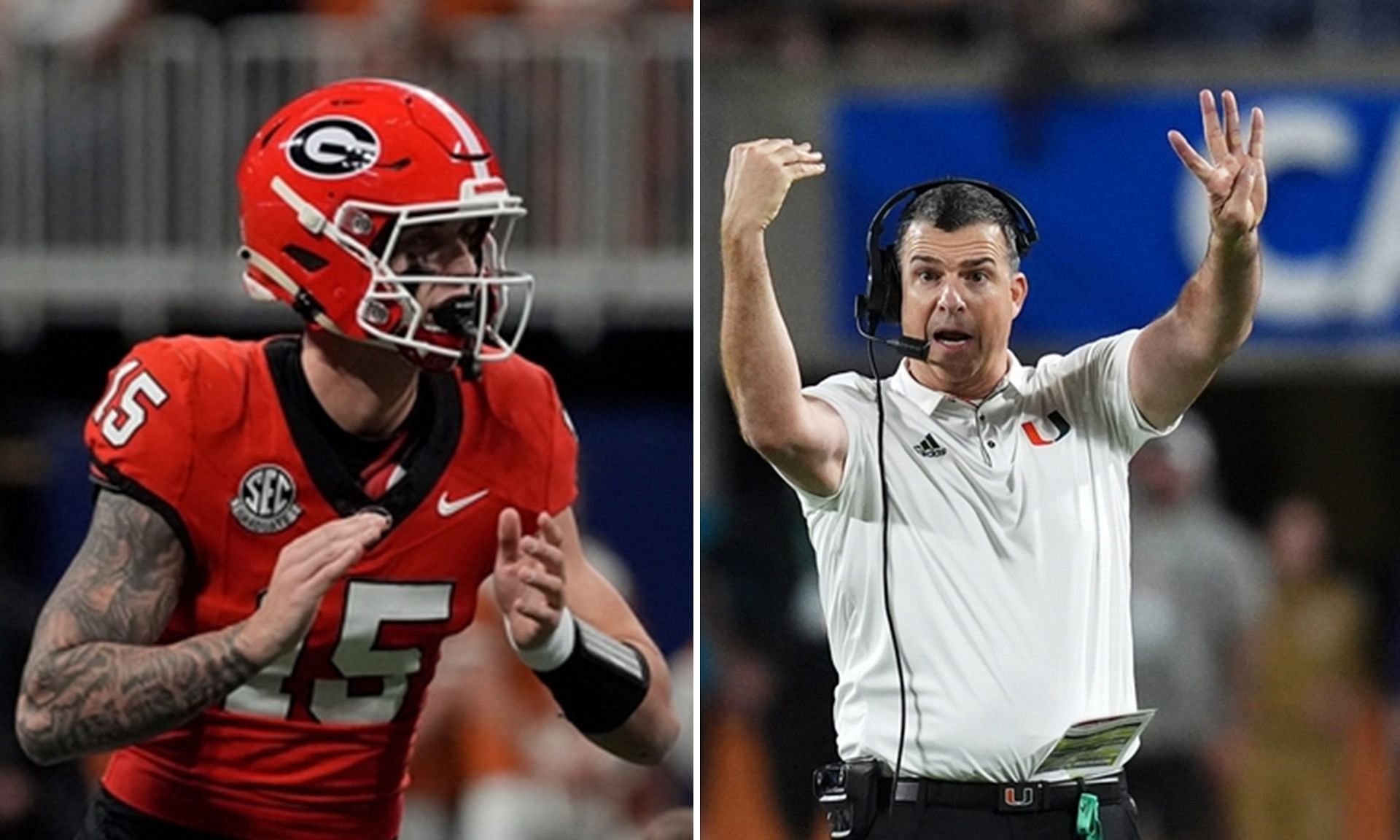 Miami HC Mario Cristobal draws bold comparisons between Carson Beck and Cam Ward. (Image credits: Imagn)