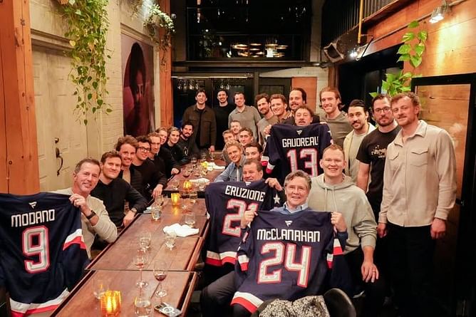 WATCH: Johnny Gaudreau's father Guy joins Team USA on ice for practice ahead of 4 Nations Face-Off