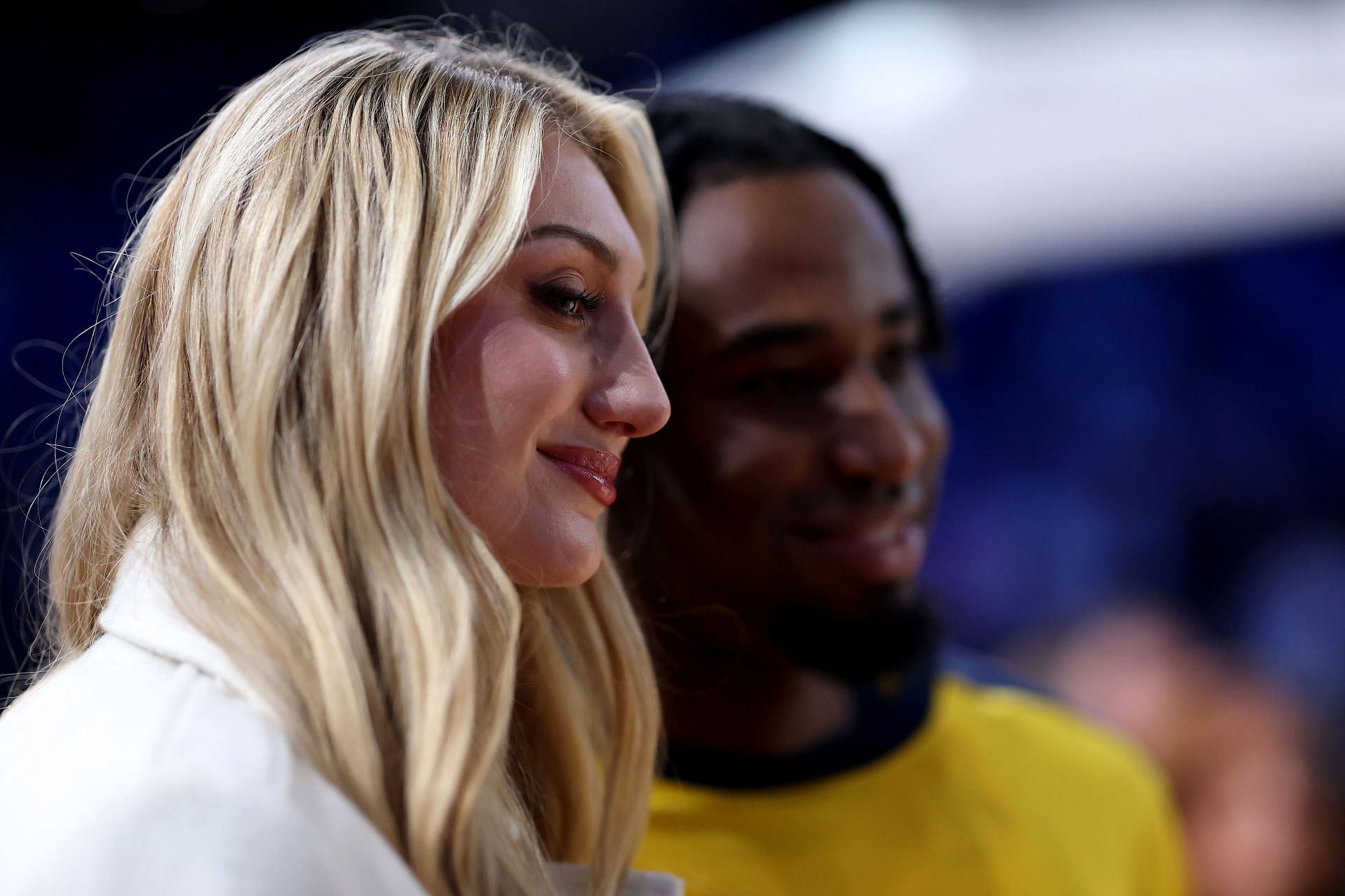 Cameron Brink with Aaron Nesmith at NBA Paris - Source: Getty