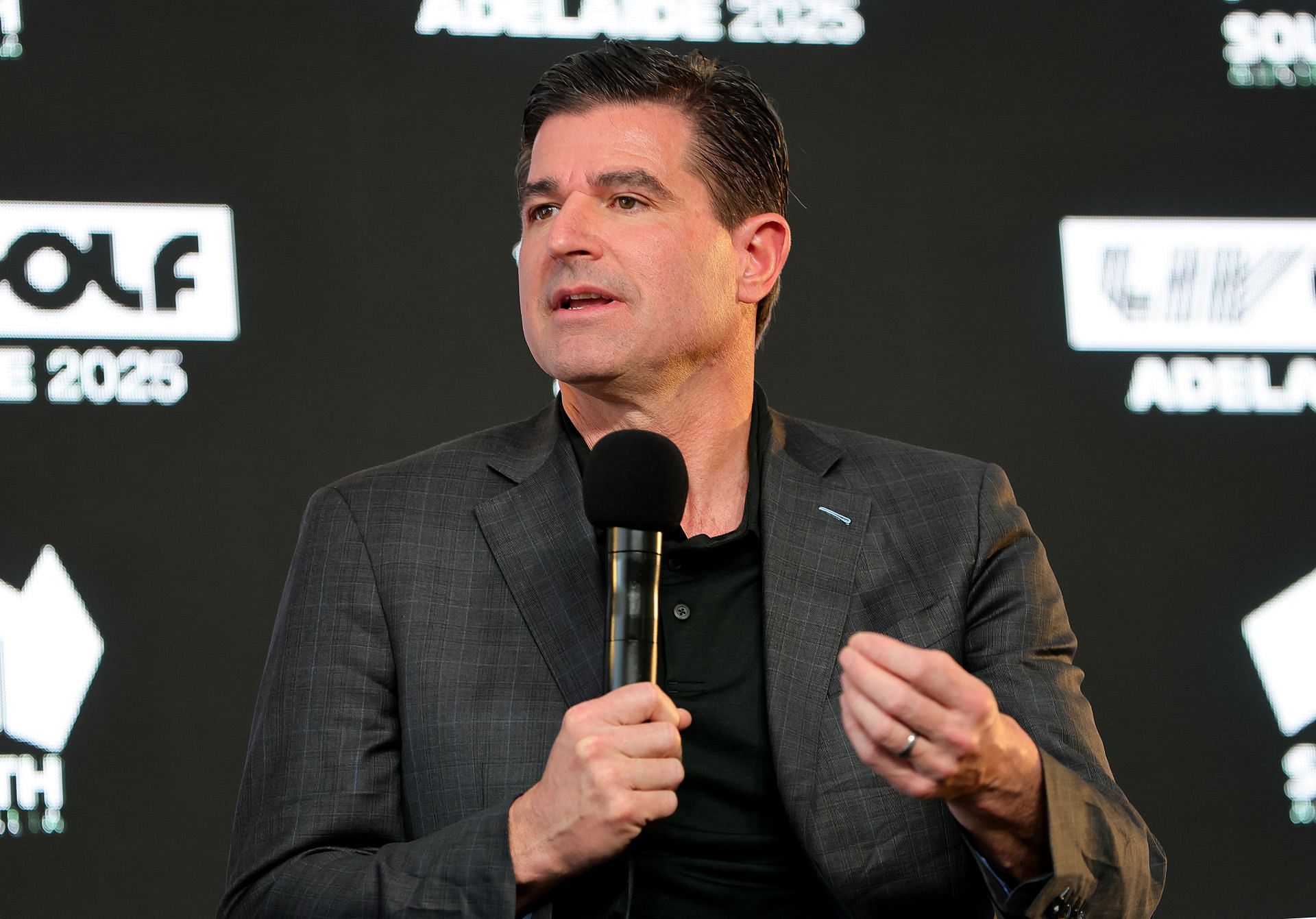 Scott O&#039;Neil during a press conference ahead of Liv Golf Adelaide - Source: Getty