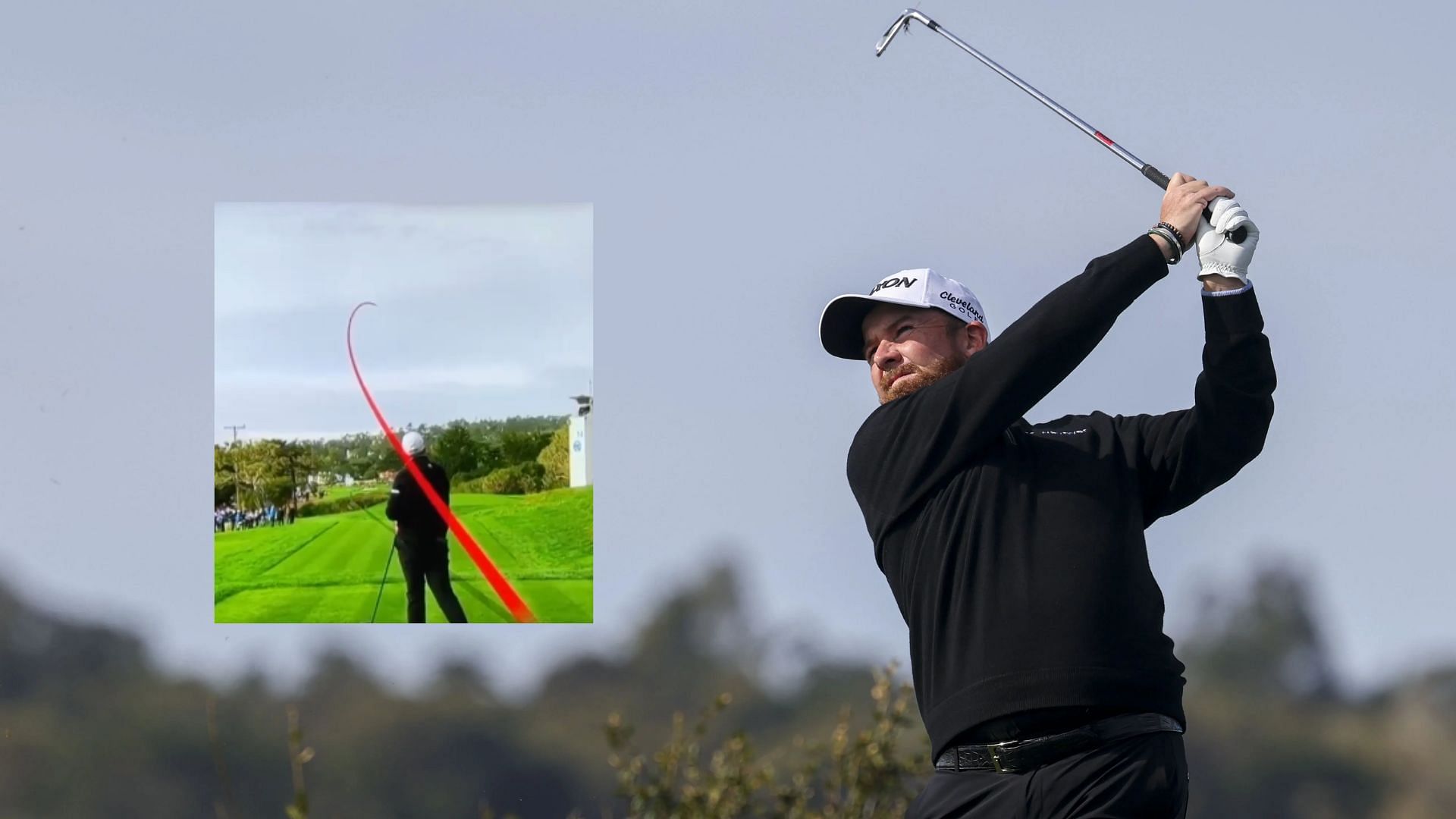 Shane Lowry drilled a volunteer with a wayward tee shot at the AT&amp;T Pebble Beach Pro-Am (Images via Imagn and @NUCLRGOLF/X)