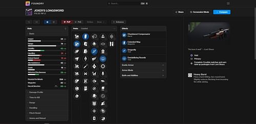 Joxer's Longsword PvE god roll (Image via Bungie/Destiny Foundry)